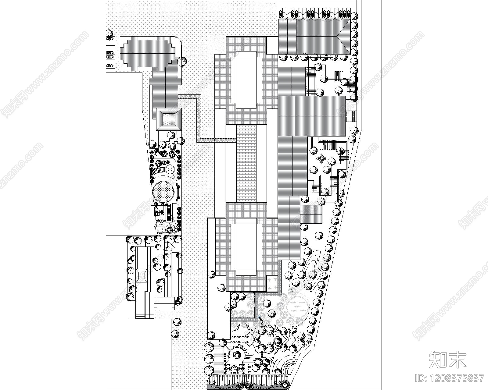 现代新中式商业街施工图下载【ID:1208375837】