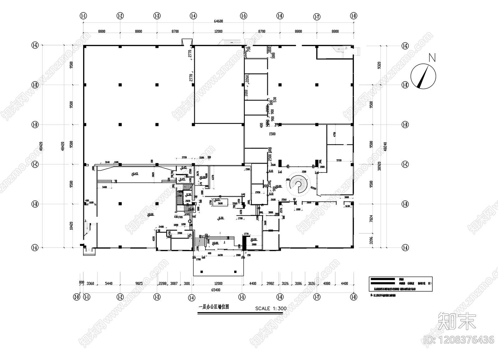 现代整体办公空间cad施工图下载【ID:1208376436】
