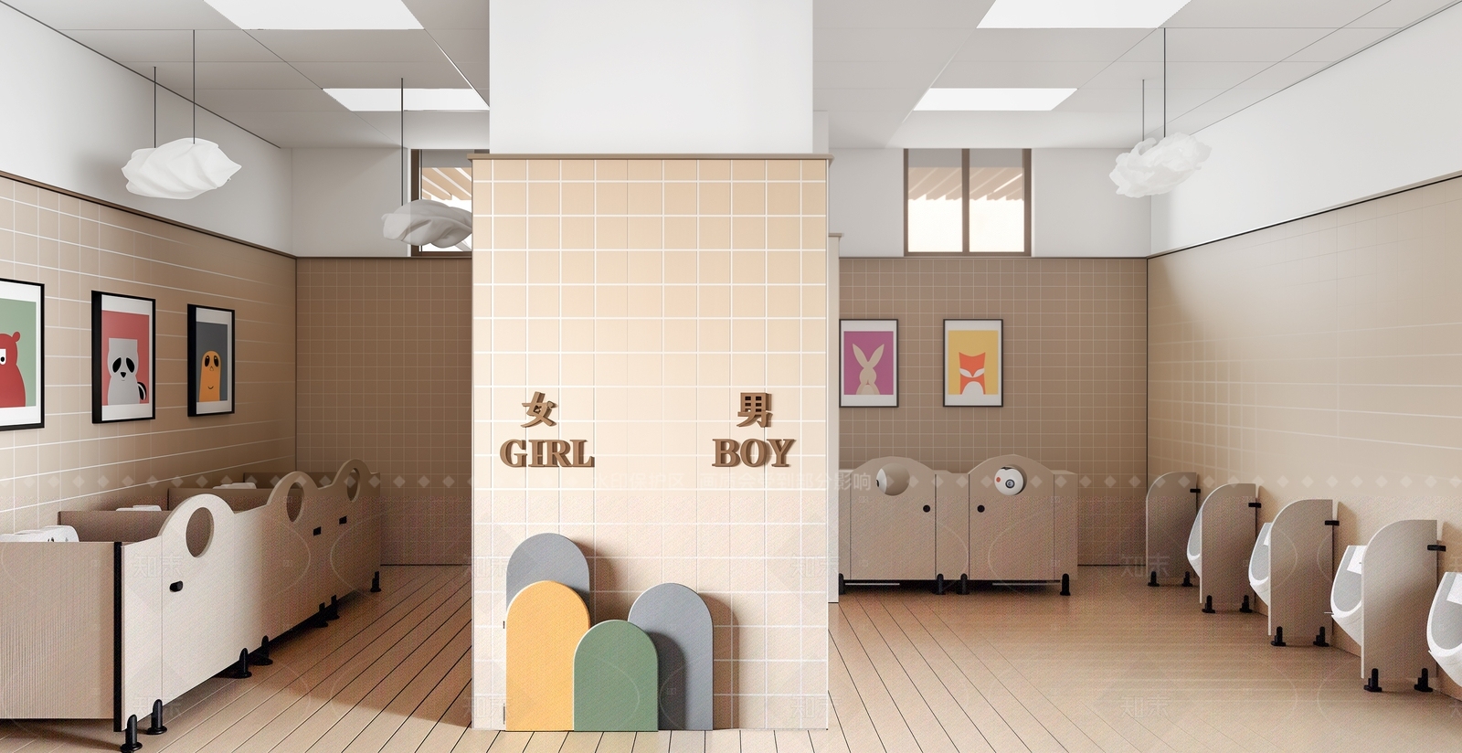 现代幼儿园内部SU模型下载【ID:1208377089】