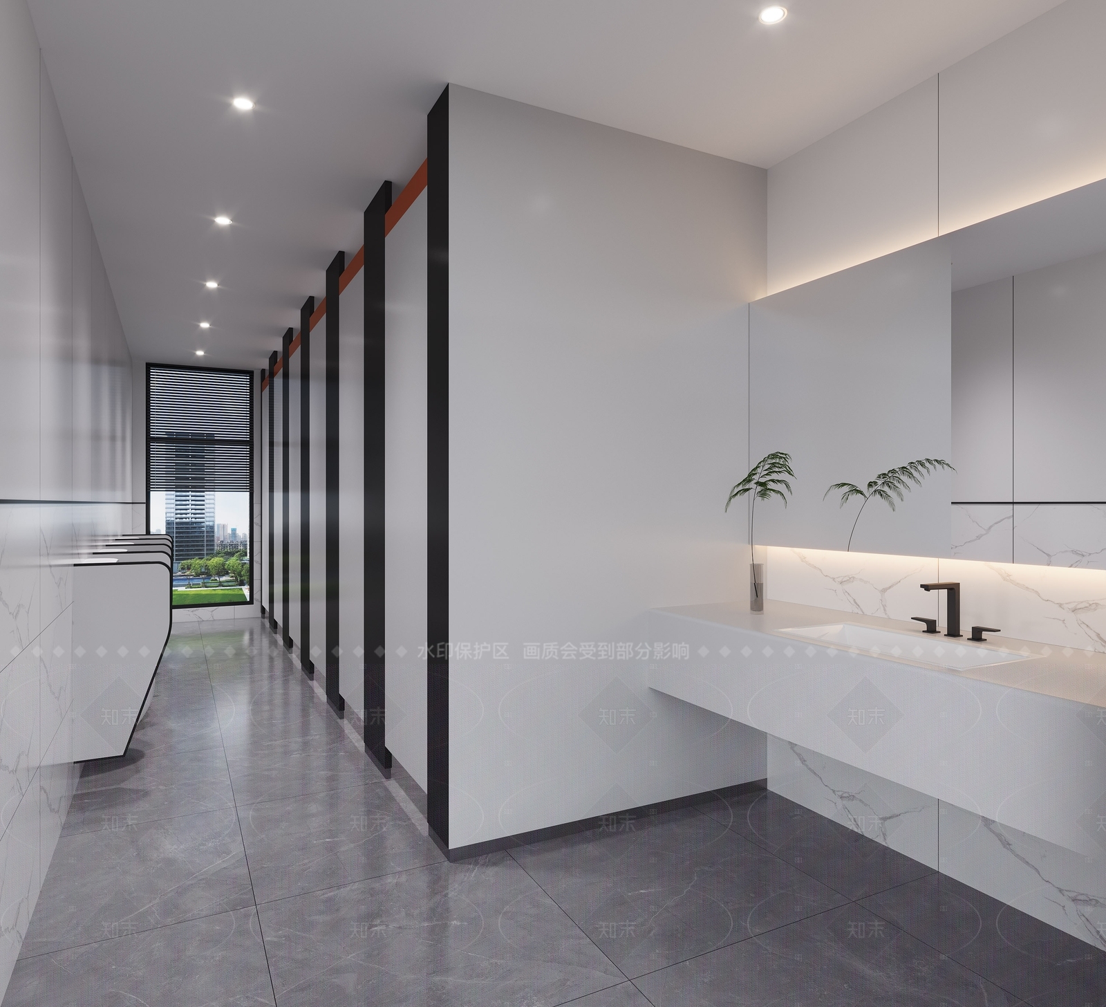 极简公共卫生间3D模型下载【ID:1208377782】