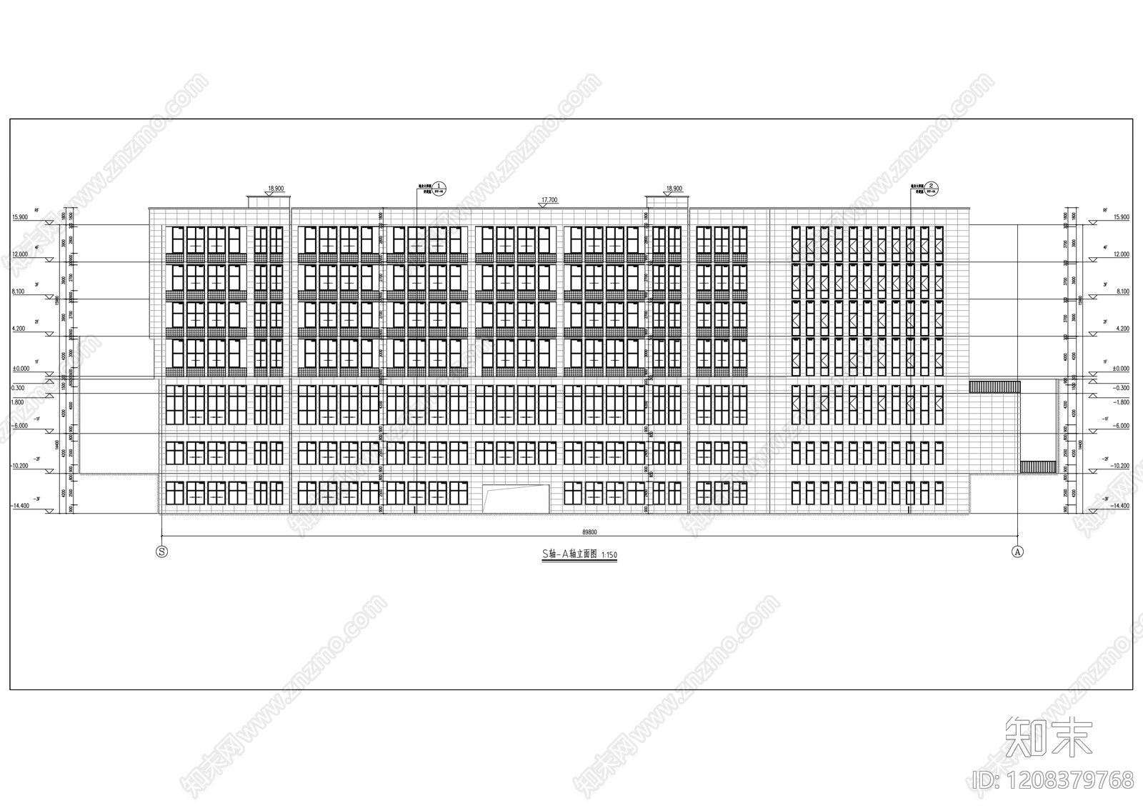 现代学校建筑cad施工图下载【ID:1208379768】
