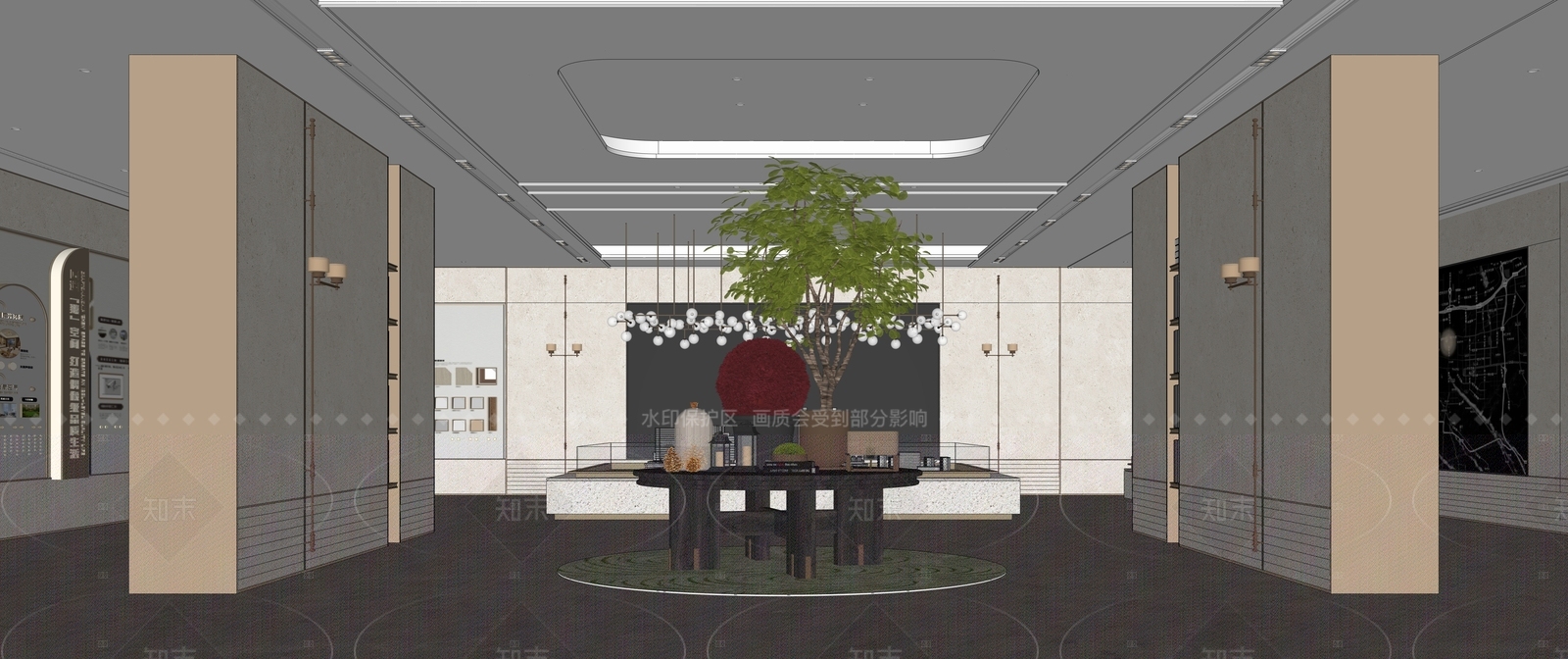 复古轻奢售楼处SU模型下载【ID:1208381395】