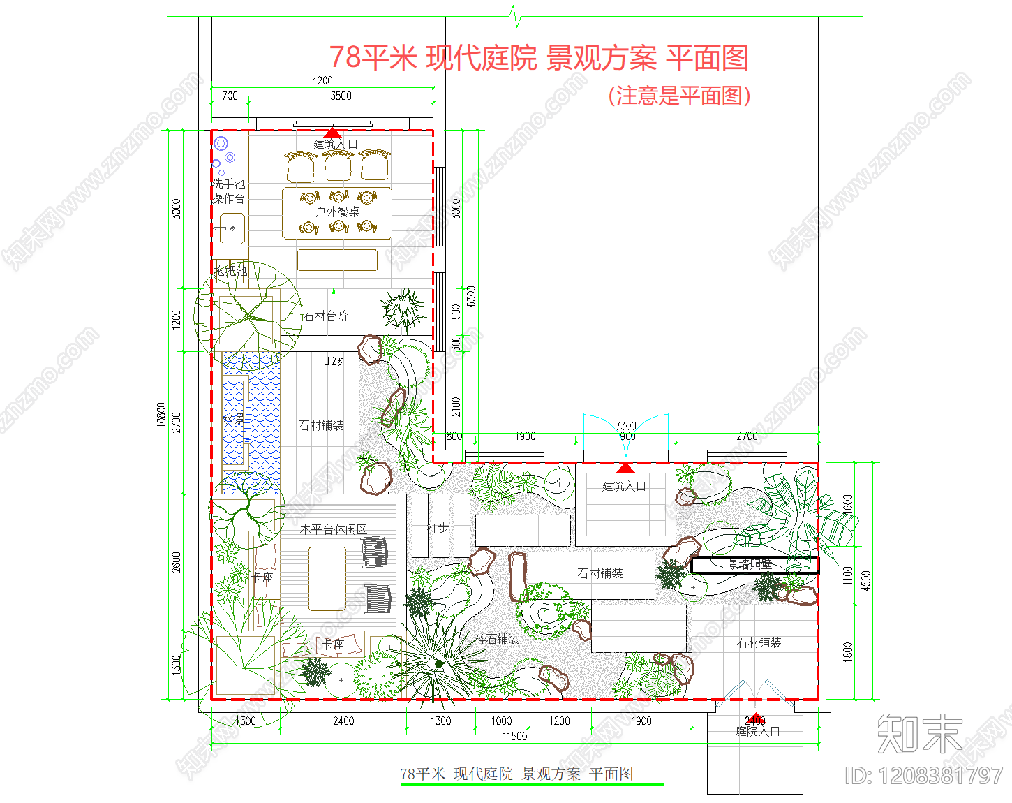 景观平面图cad施工图下载【ID:1208381797】