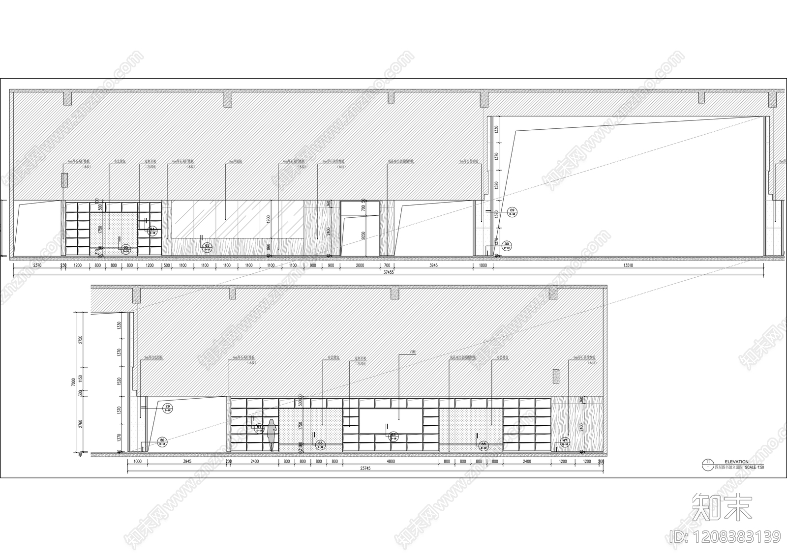 现代整体办公空间cad施工图下载【ID:1208383139】