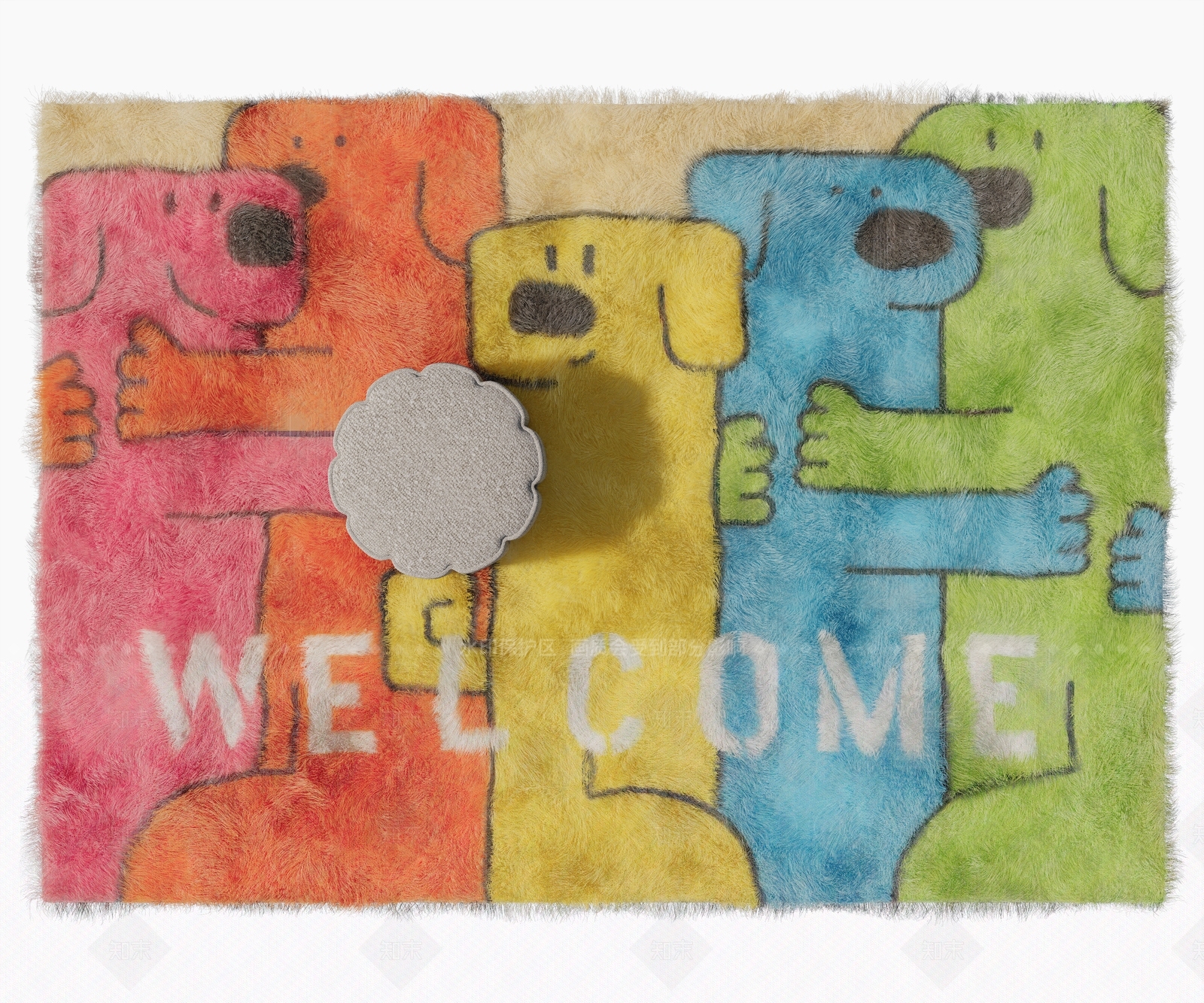 童趣风儿童地毯3D模型下载【ID:1208384722】