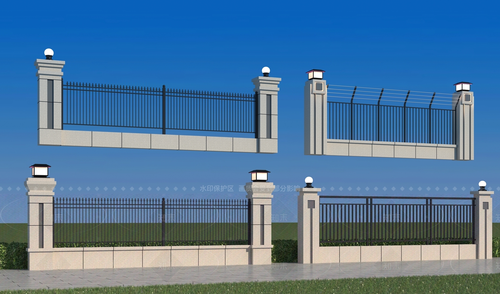 现代简约栏杆3D模型下载【ID:1208385249】