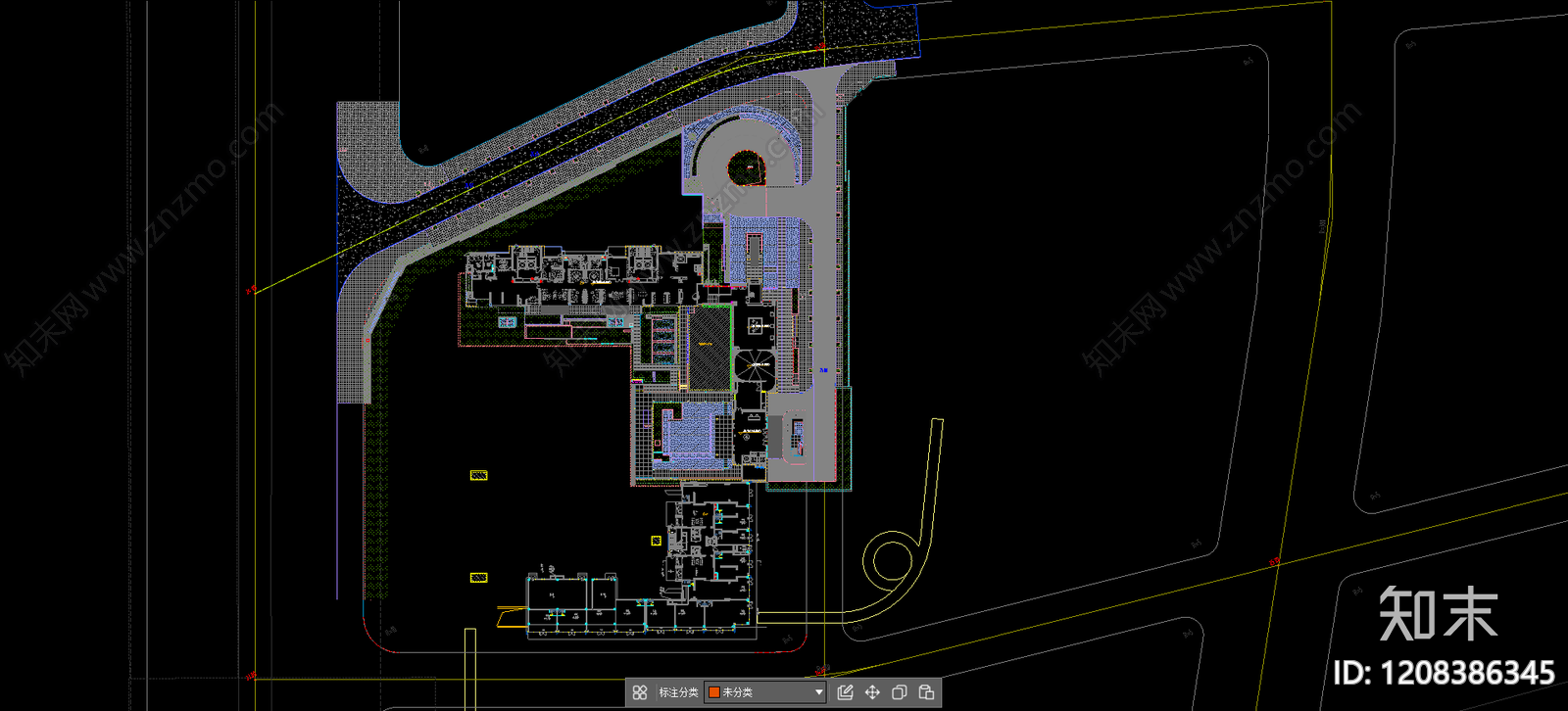 示范区景观cad施工图下载【ID:1208386345】