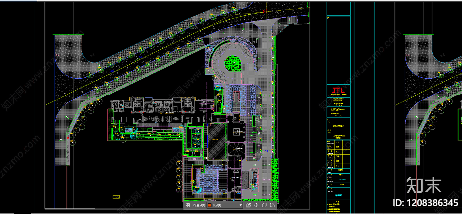 示范区景观cad施工图下载【ID:1208386345】