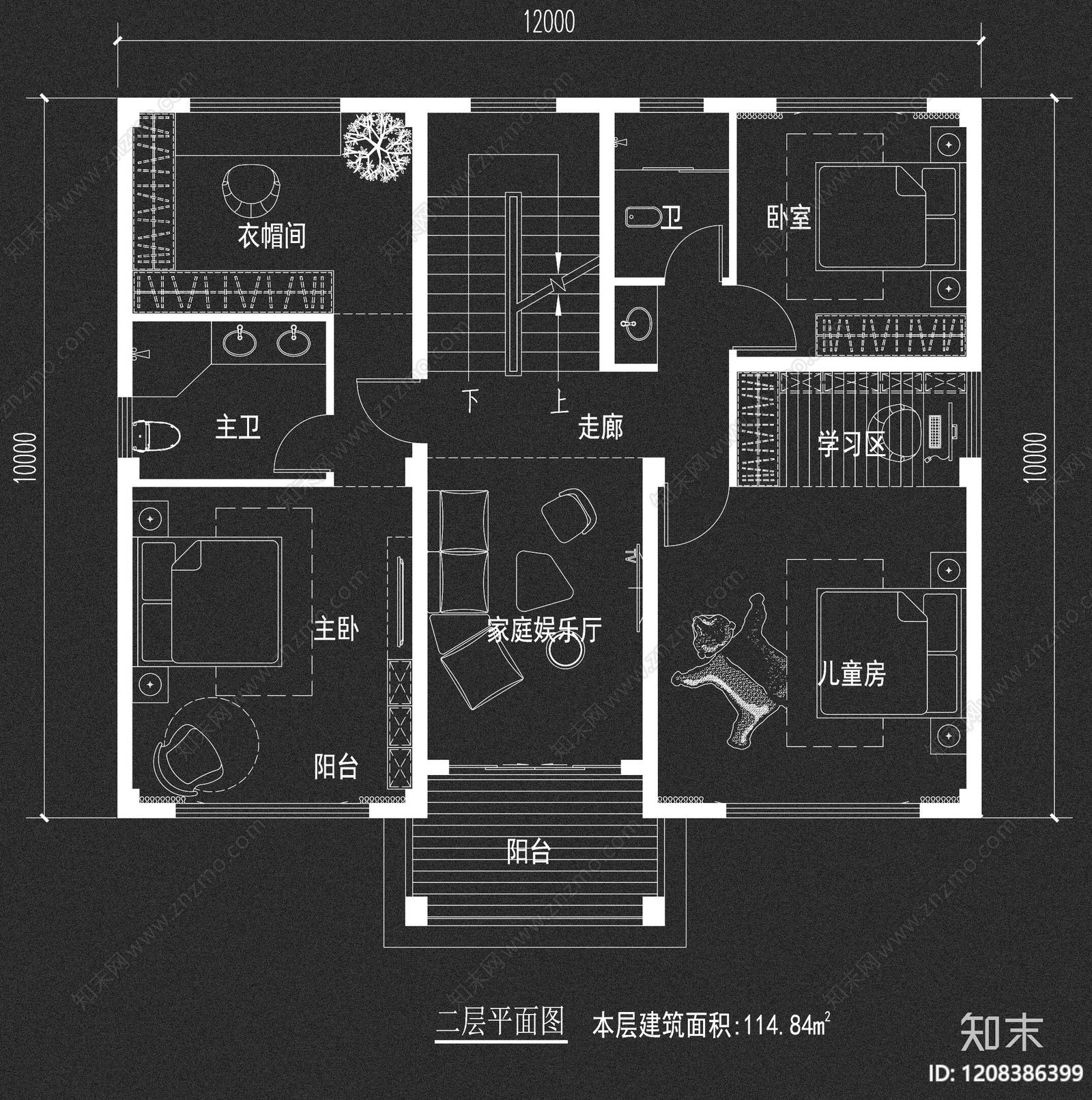 别墅cad施工图下载【ID:1208386399】