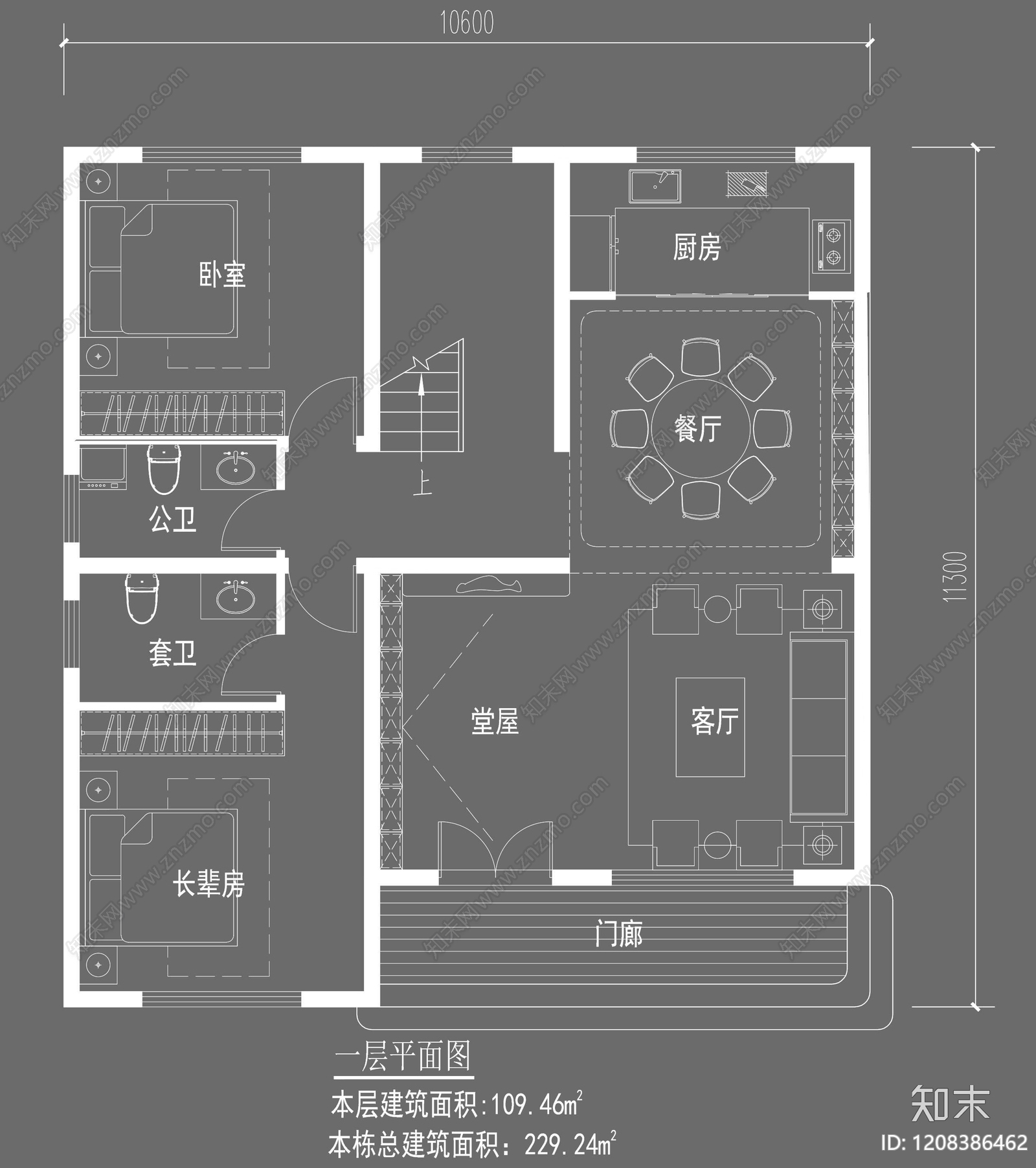 别墅cad施工图下载【ID:1208386462】