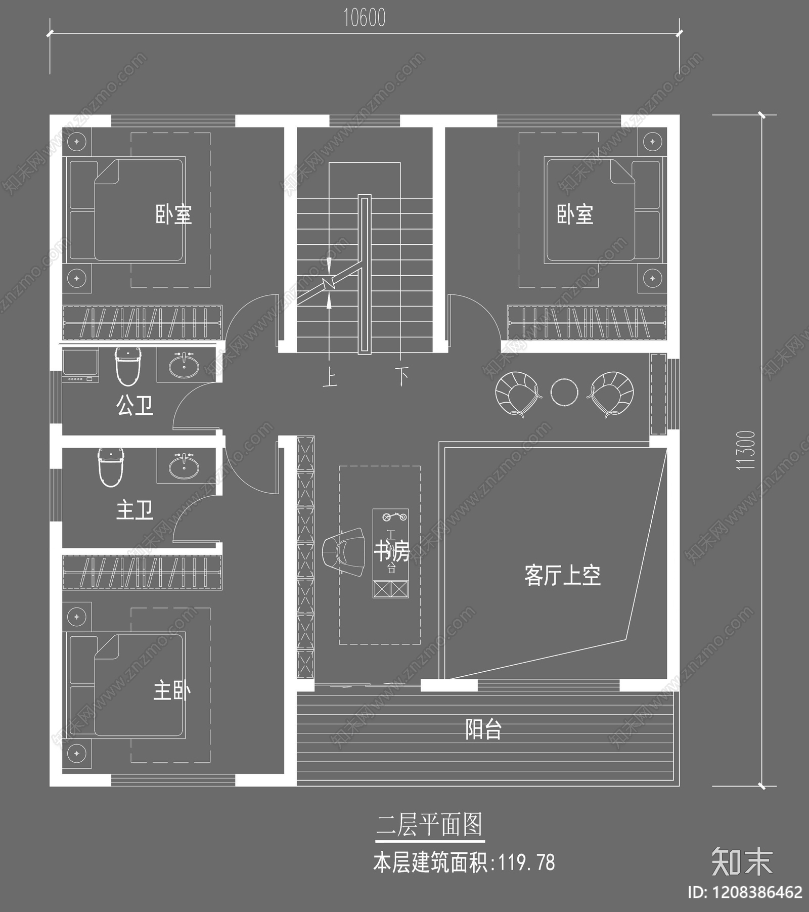 别墅cad施工图下载【ID:1208386462】