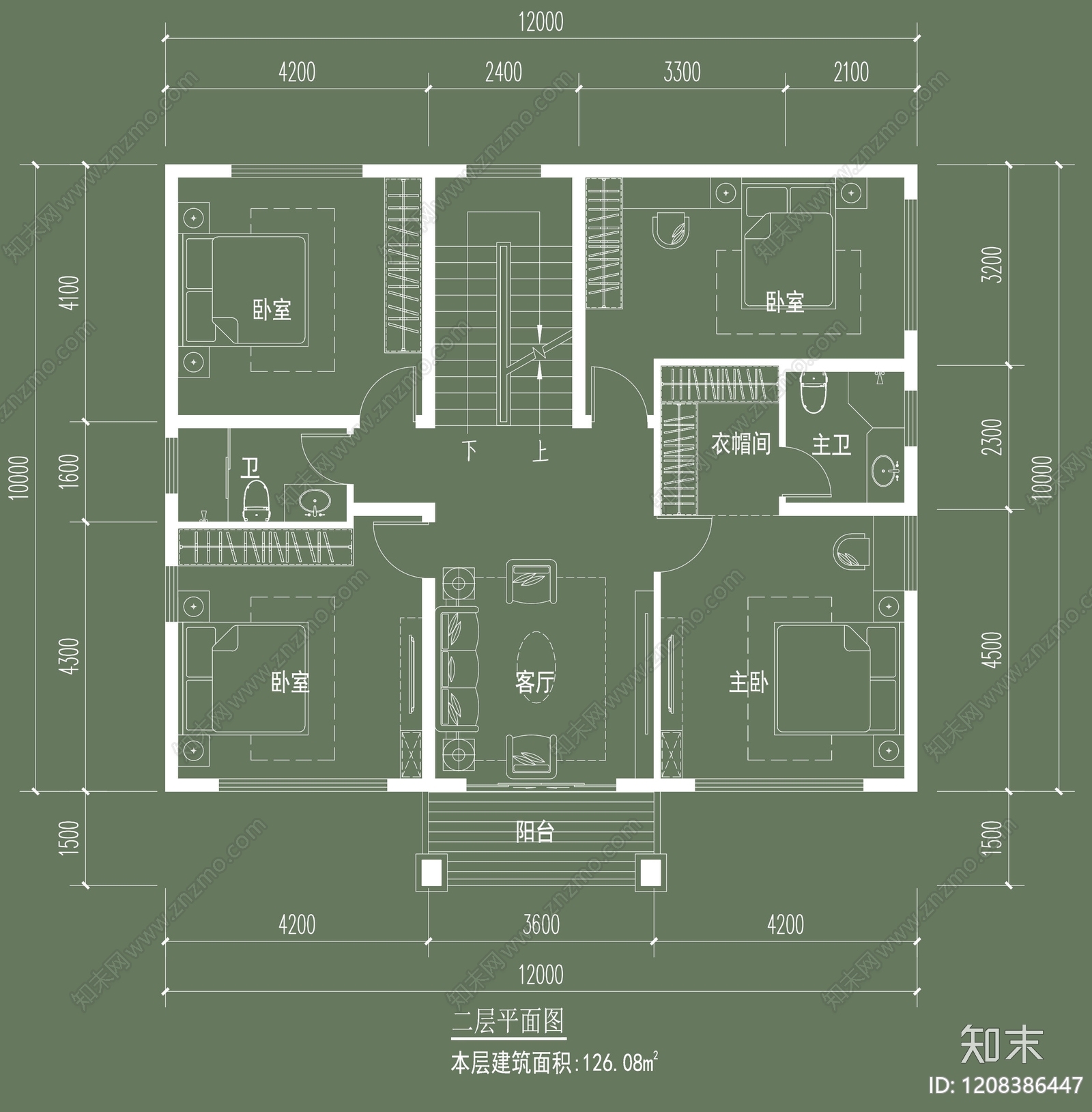别墅cad施工图下载【ID:1208386447】