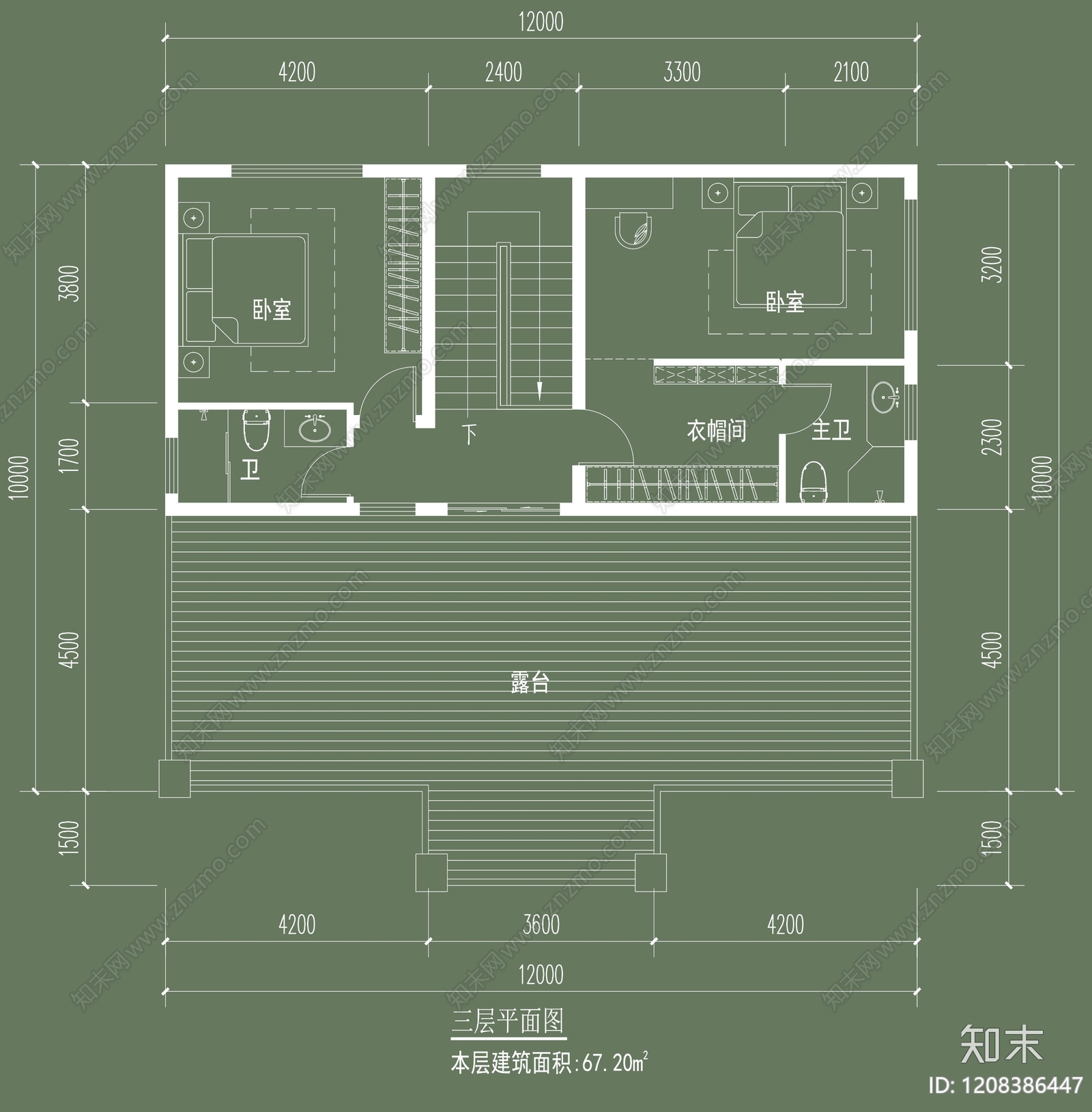 别墅cad施工图下载【ID:1208386447】