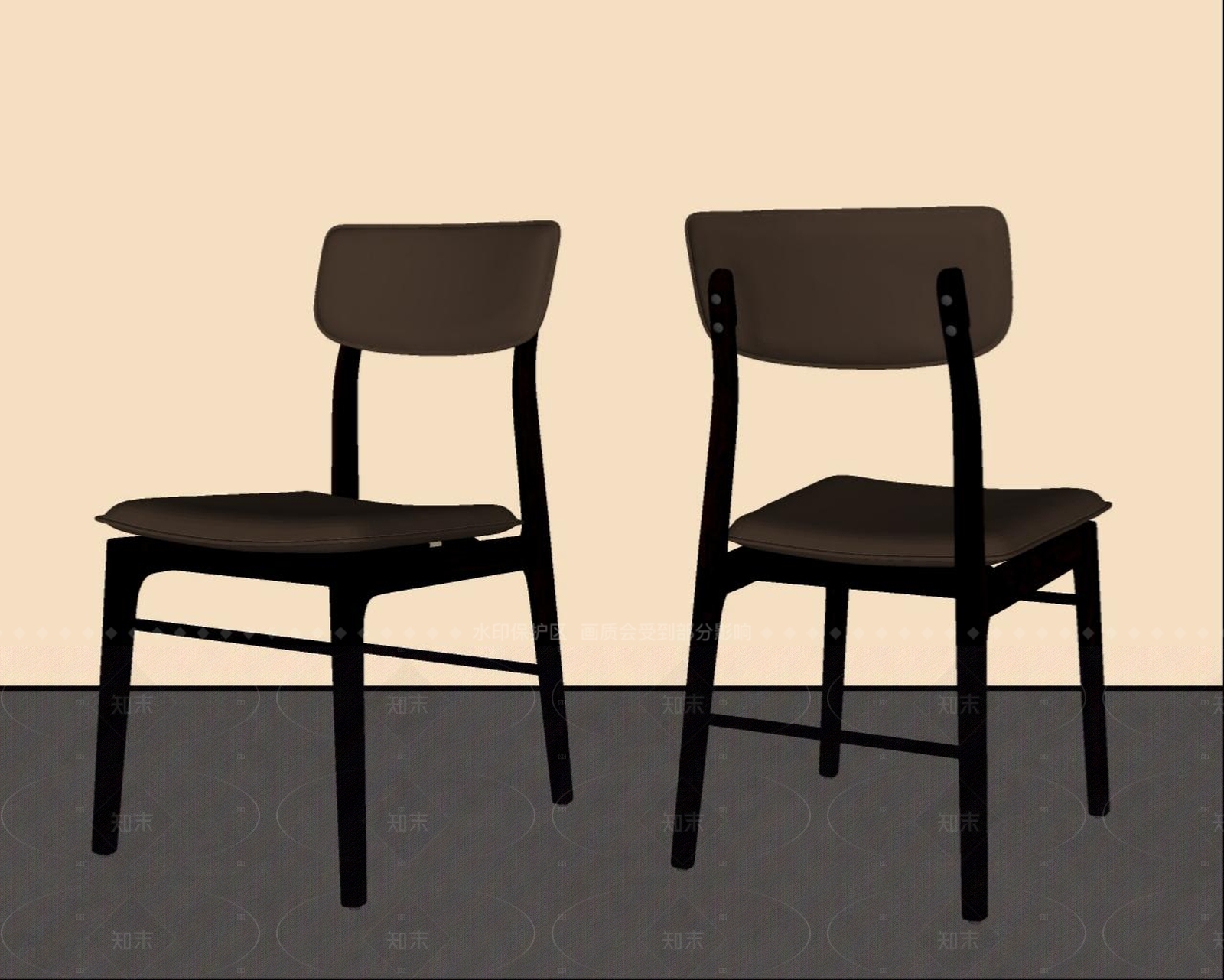 意式极简餐椅SU模型下载【ID:1208387172】