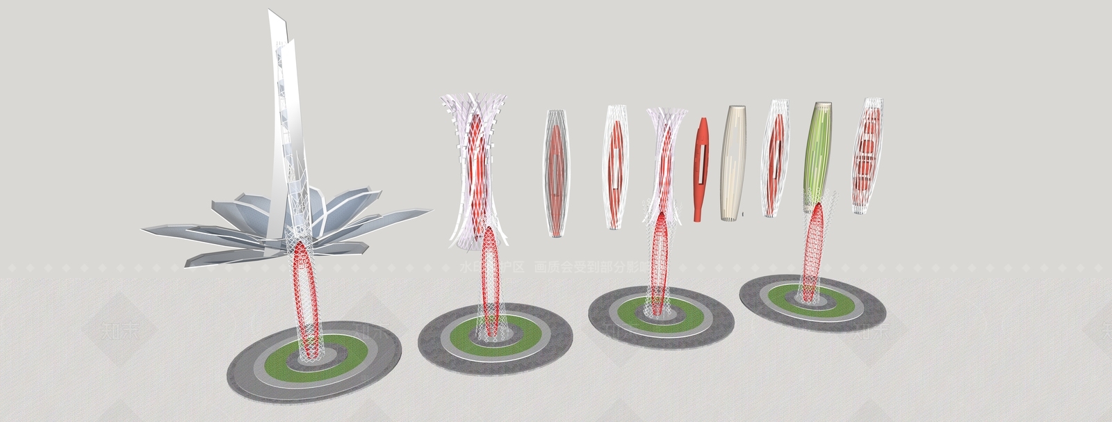 现代轻奢塔楼SU模型下载【ID:1208387580】