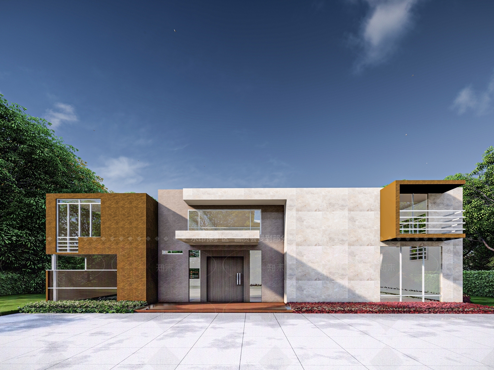 现代别墅SU模型下载【ID:1208391600】