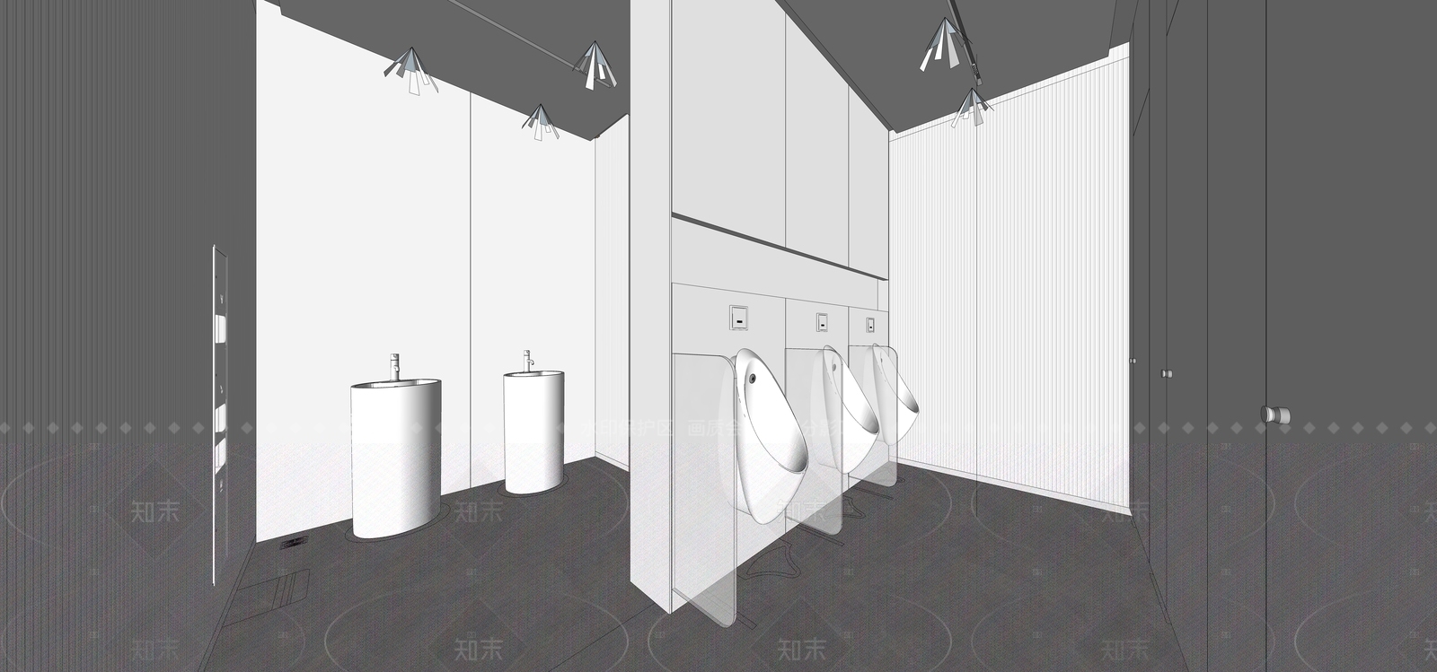 现代公共卫生间SU模型下载【ID:1208393495】