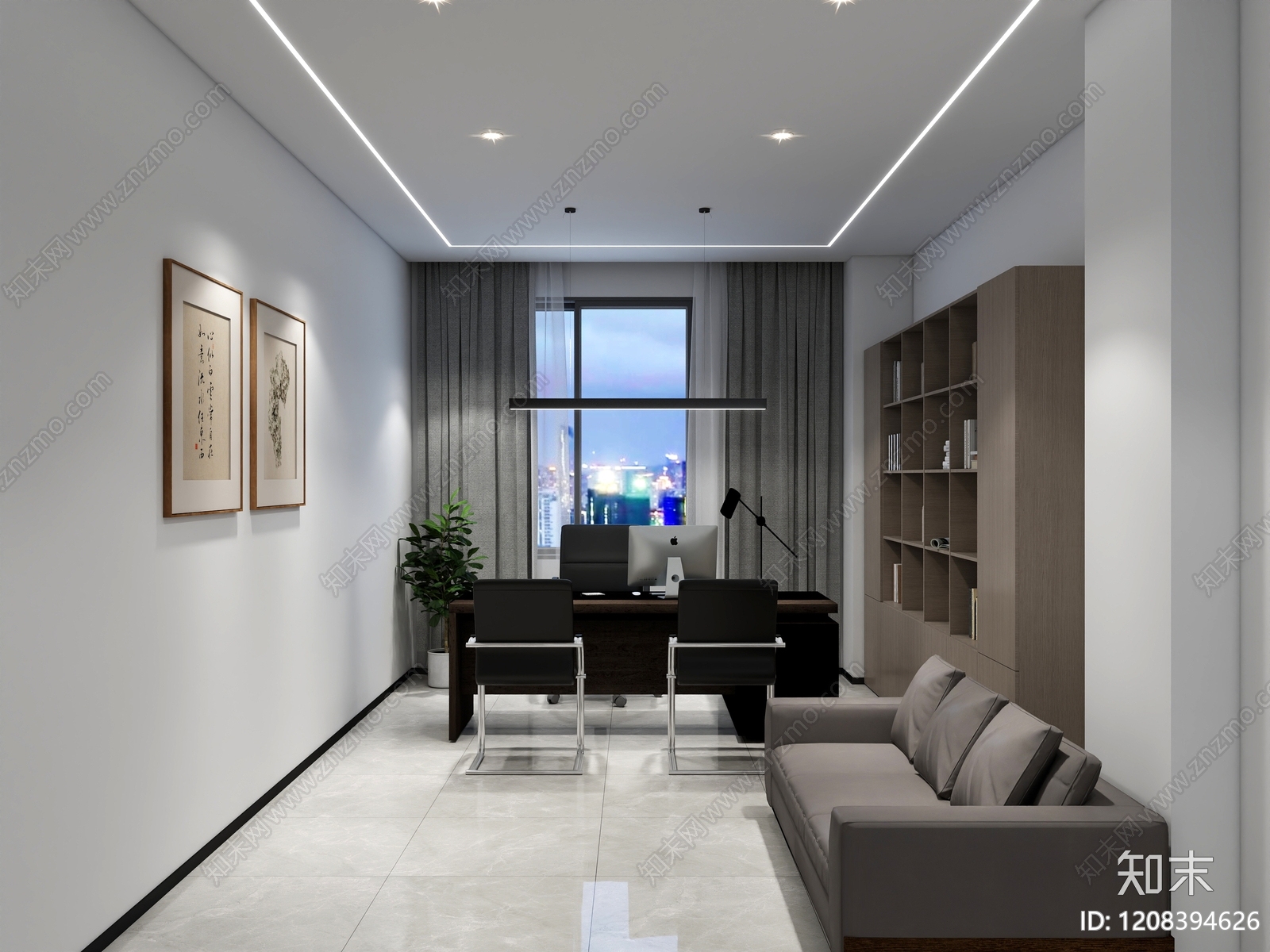现代整体办公空间cad施工图下载【ID:1208394626】