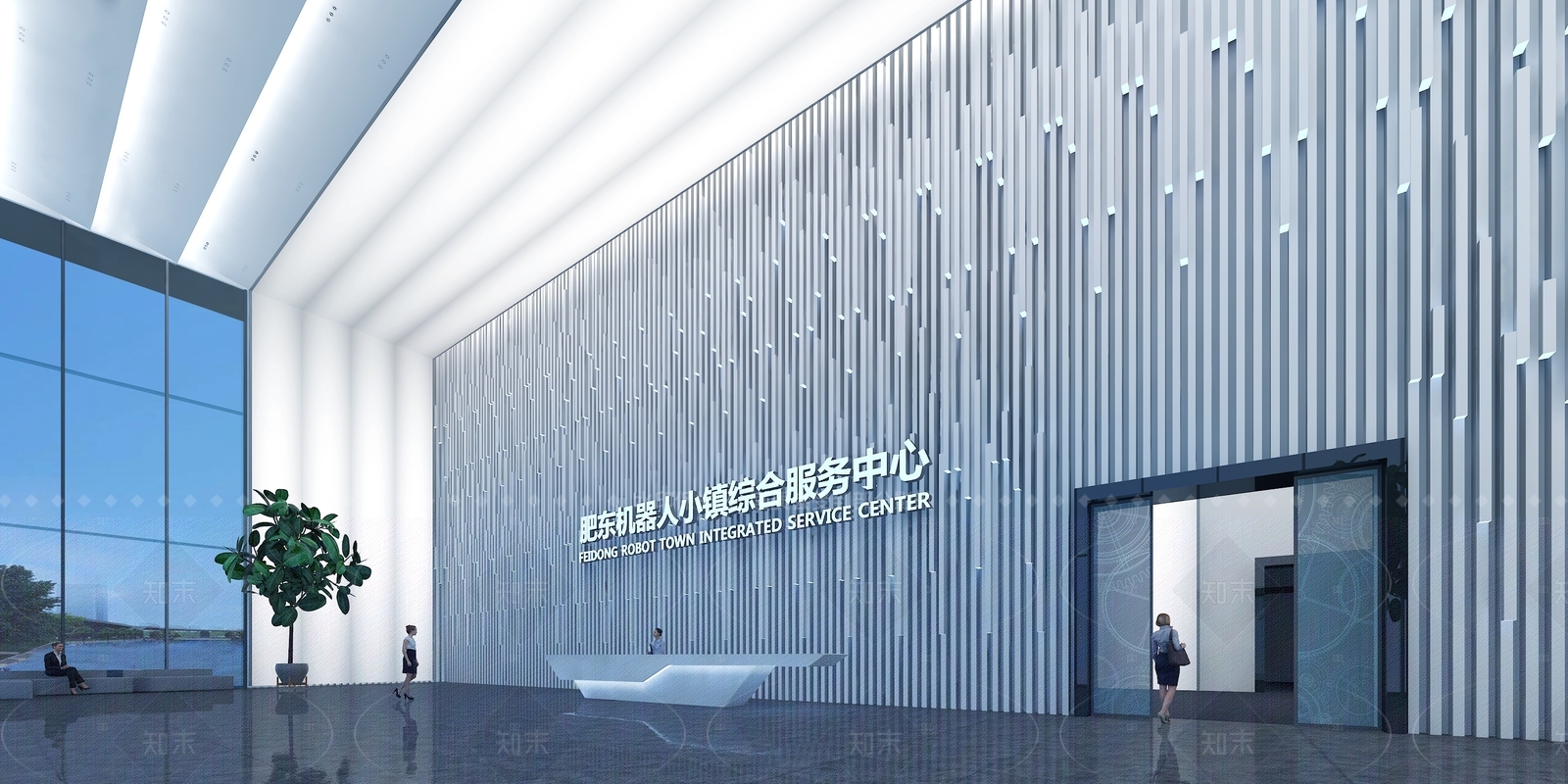 现代极简科技展厅3D模型下载【ID:1208394674】