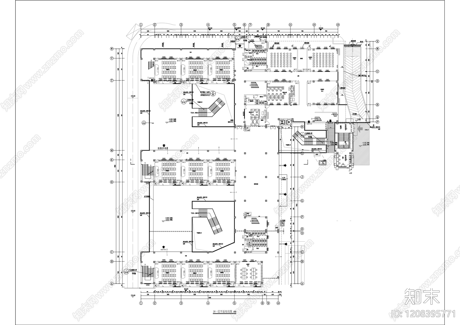 现代学校cad施工图下载【ID:1208395771】