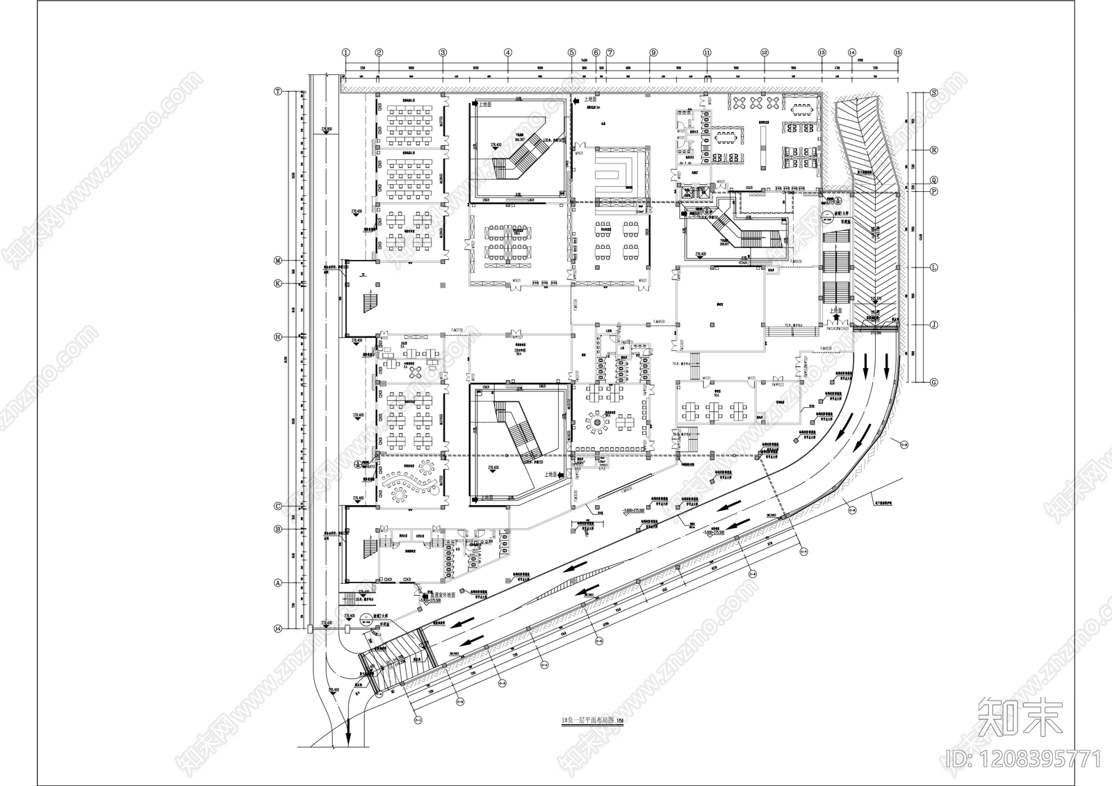 现代学校cad施工图下载【ID:1208395771】