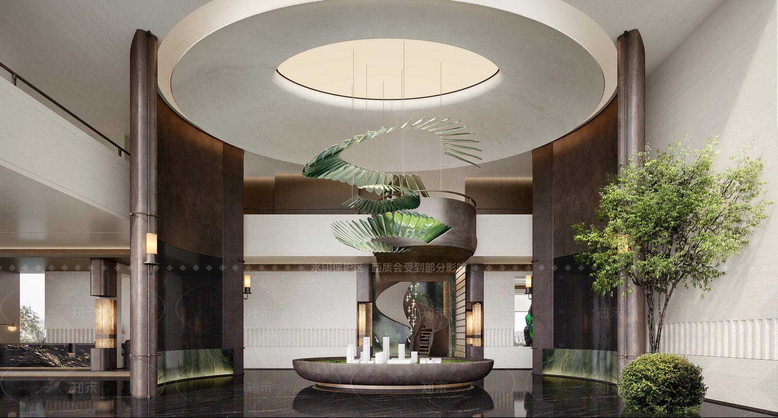 现代轻奢售楼处沙盘区3D模型下载【ID:1208396227】