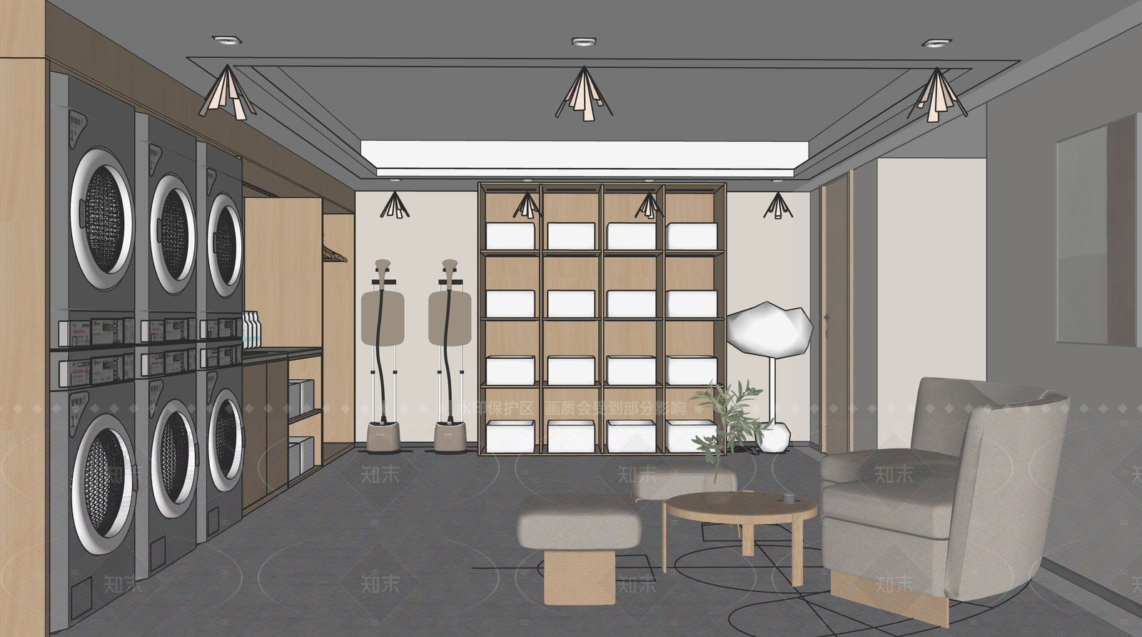 现代新中式其他酒店空间SU模型下载【ID:1208396228】