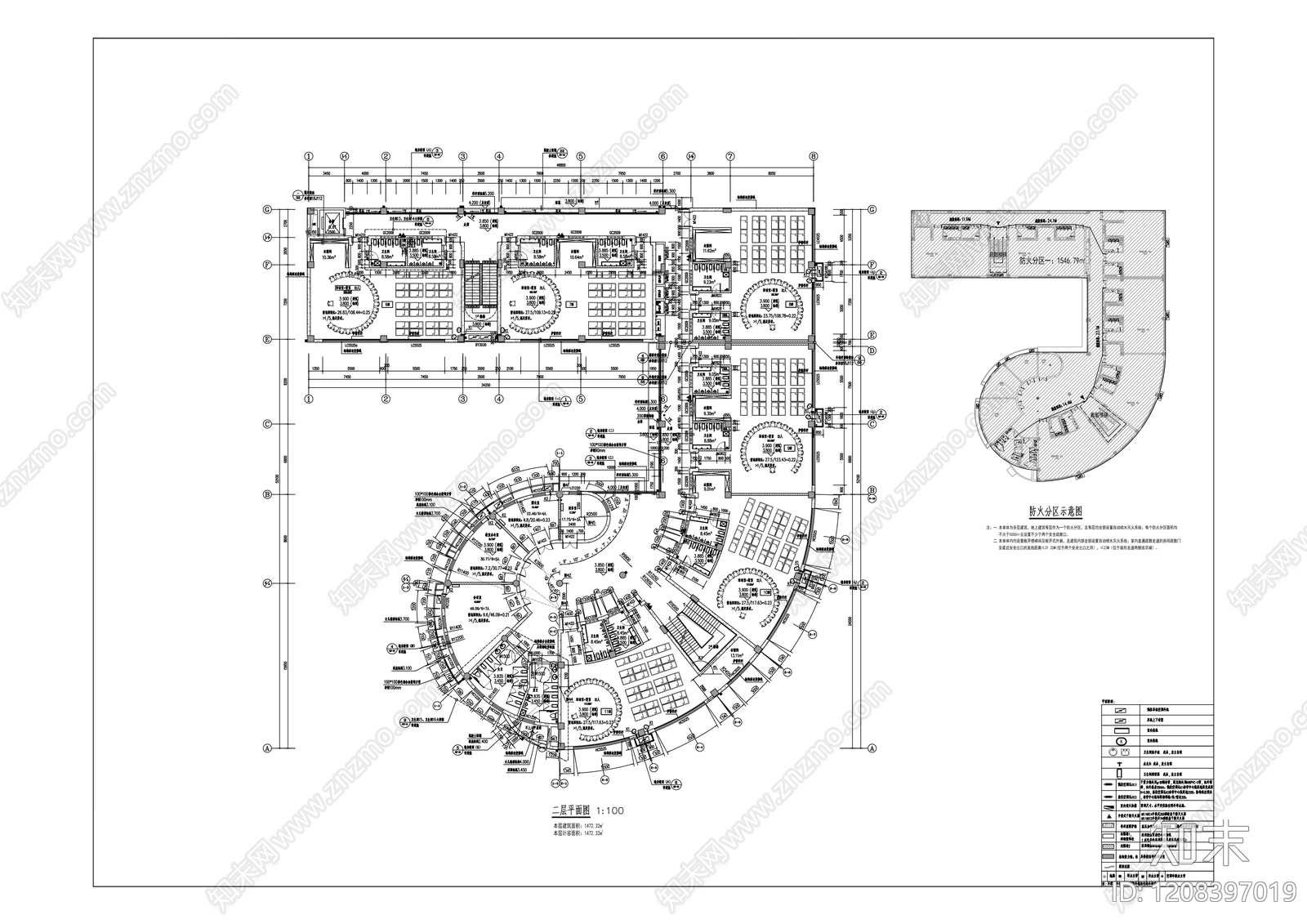 现代幼儿园建筑cad施工图下载【ID:1208397019】