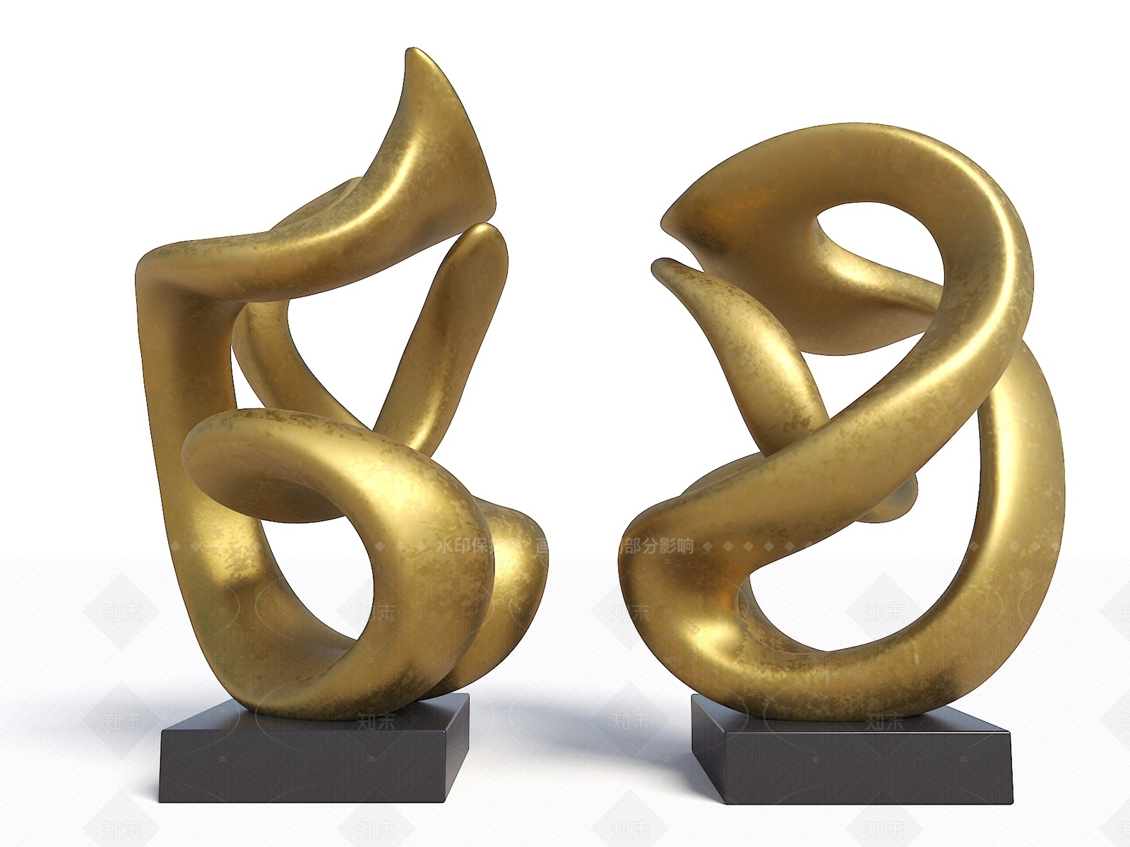 现代抽象雕塑雕塑摆件3D模型下载【ID:1208397545】