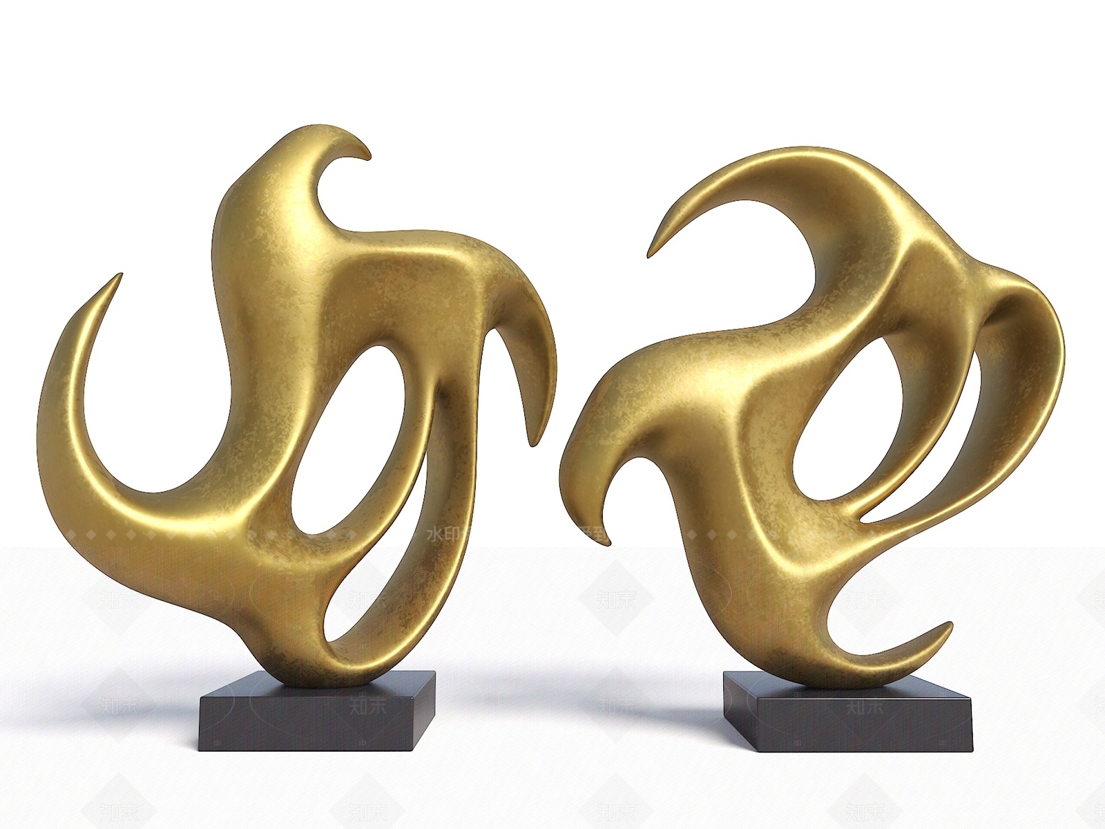 现代抽象雕塑雕塑摆件3D模型下载【ID:1208397559】