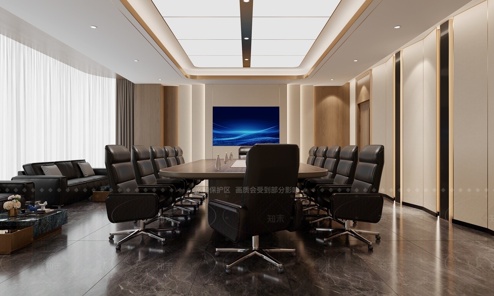 现代简约会议室3D模型下载【ID:1208398025】