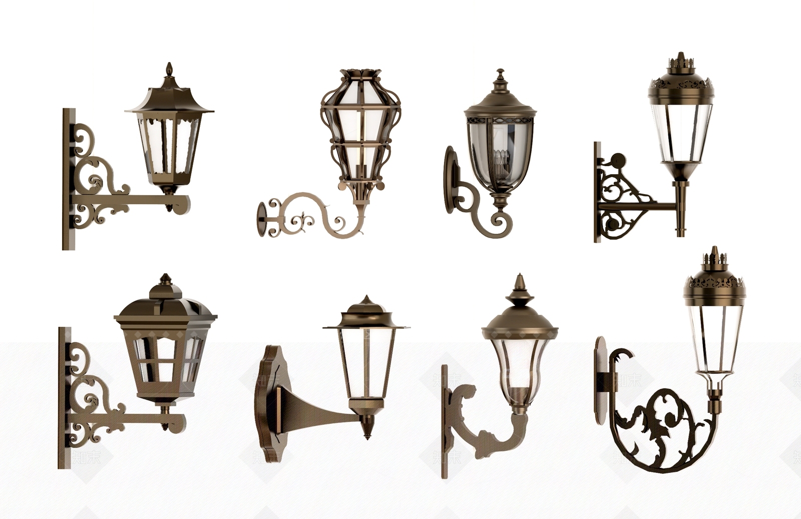 欧式现代景观壁灯SU模型下载【ID:1208398743】