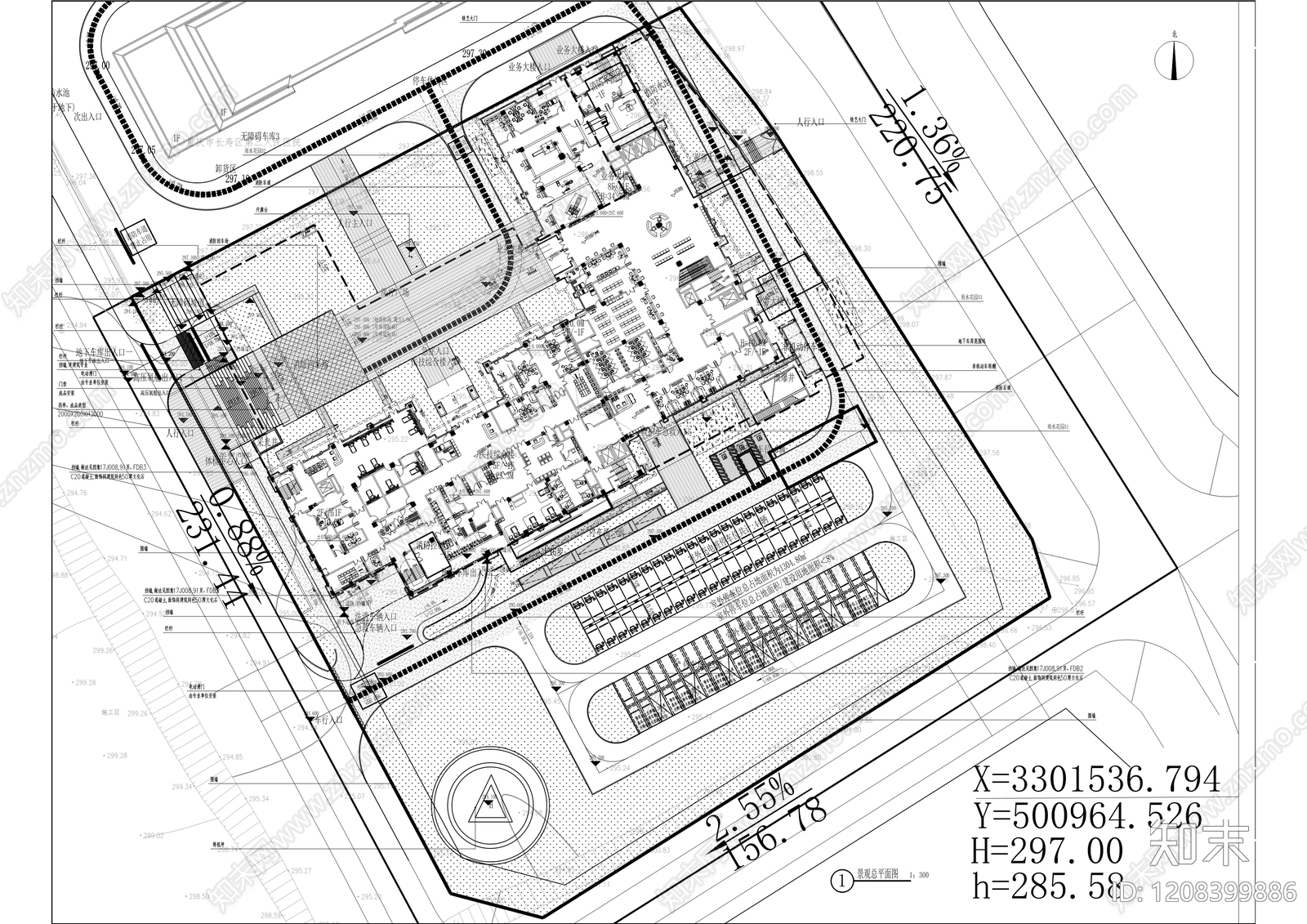 现代屋顶花园施工图下载【ID:1208399886】