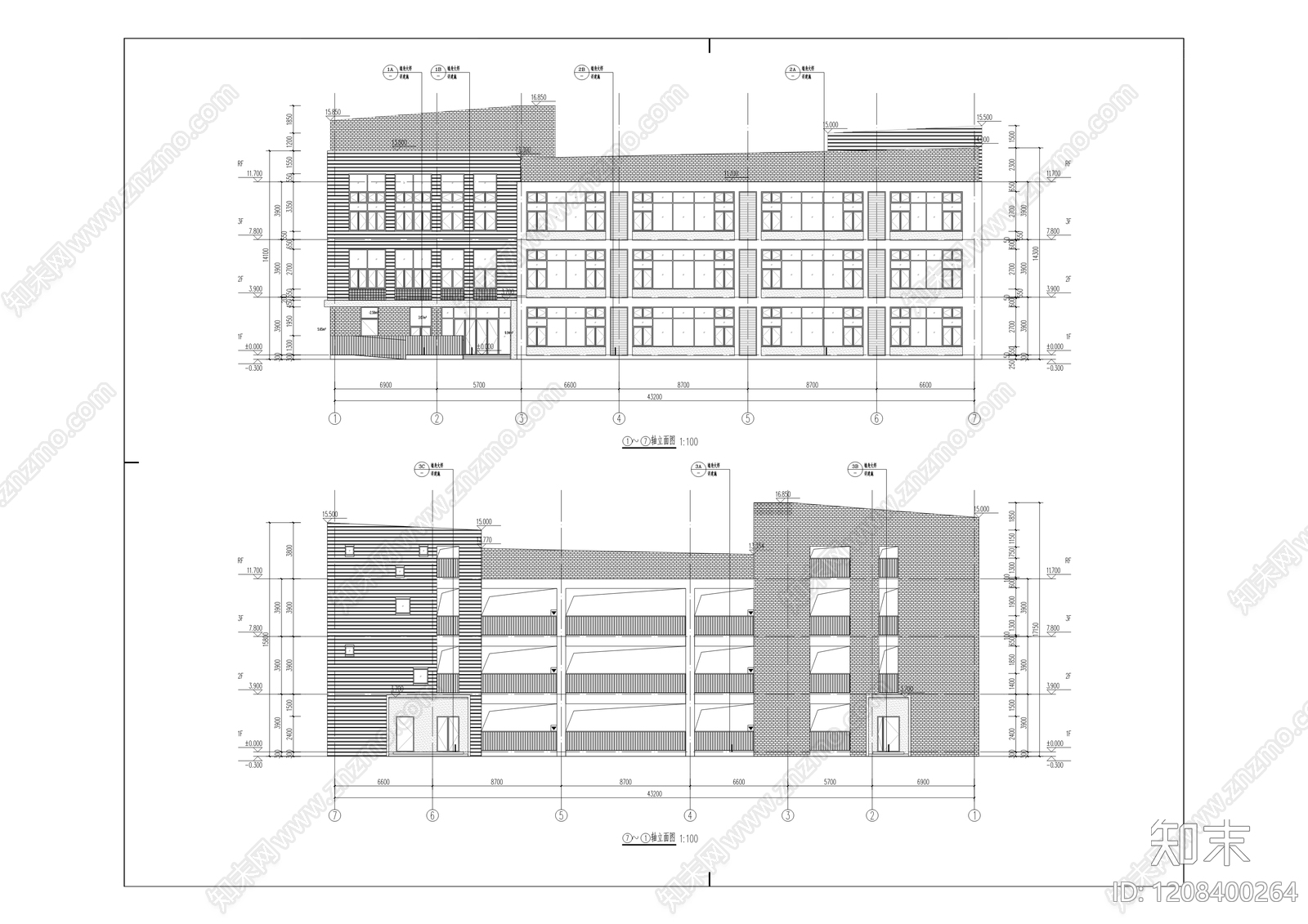 现代幼儿园建筑cad施工图下载【ID:1208400264】