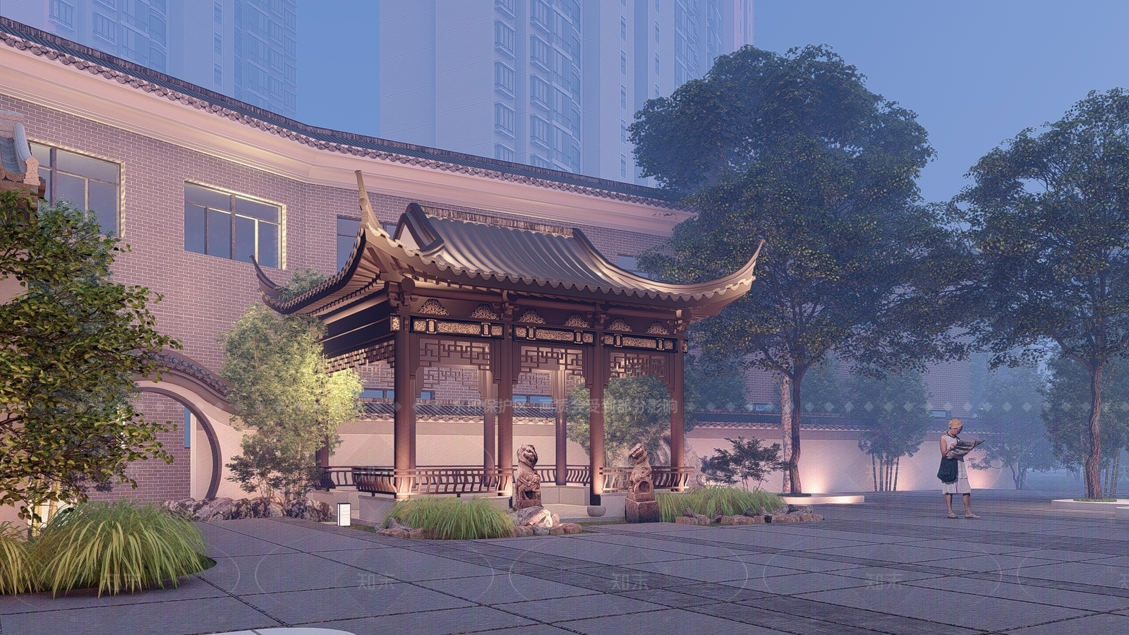 中式古建筑SU模型下载【ID:1208400219】
