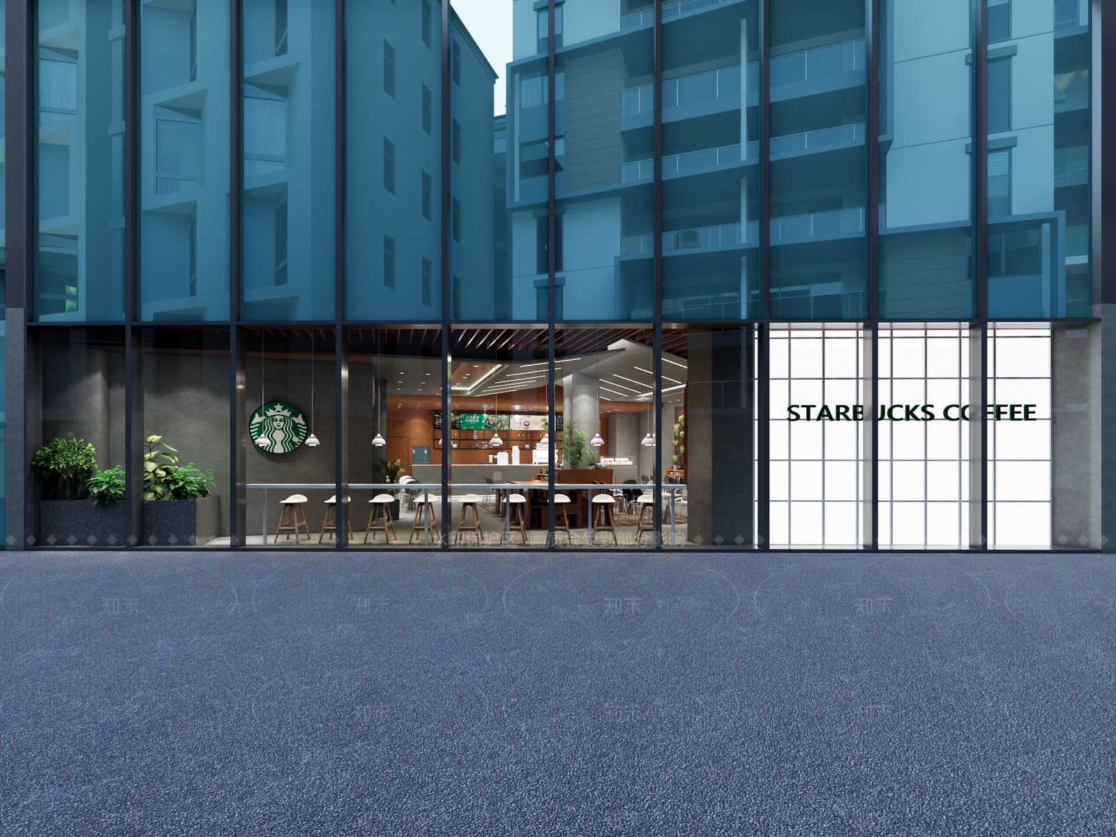 中式极简咖啡厅SU模型下载【ID:1208401374】