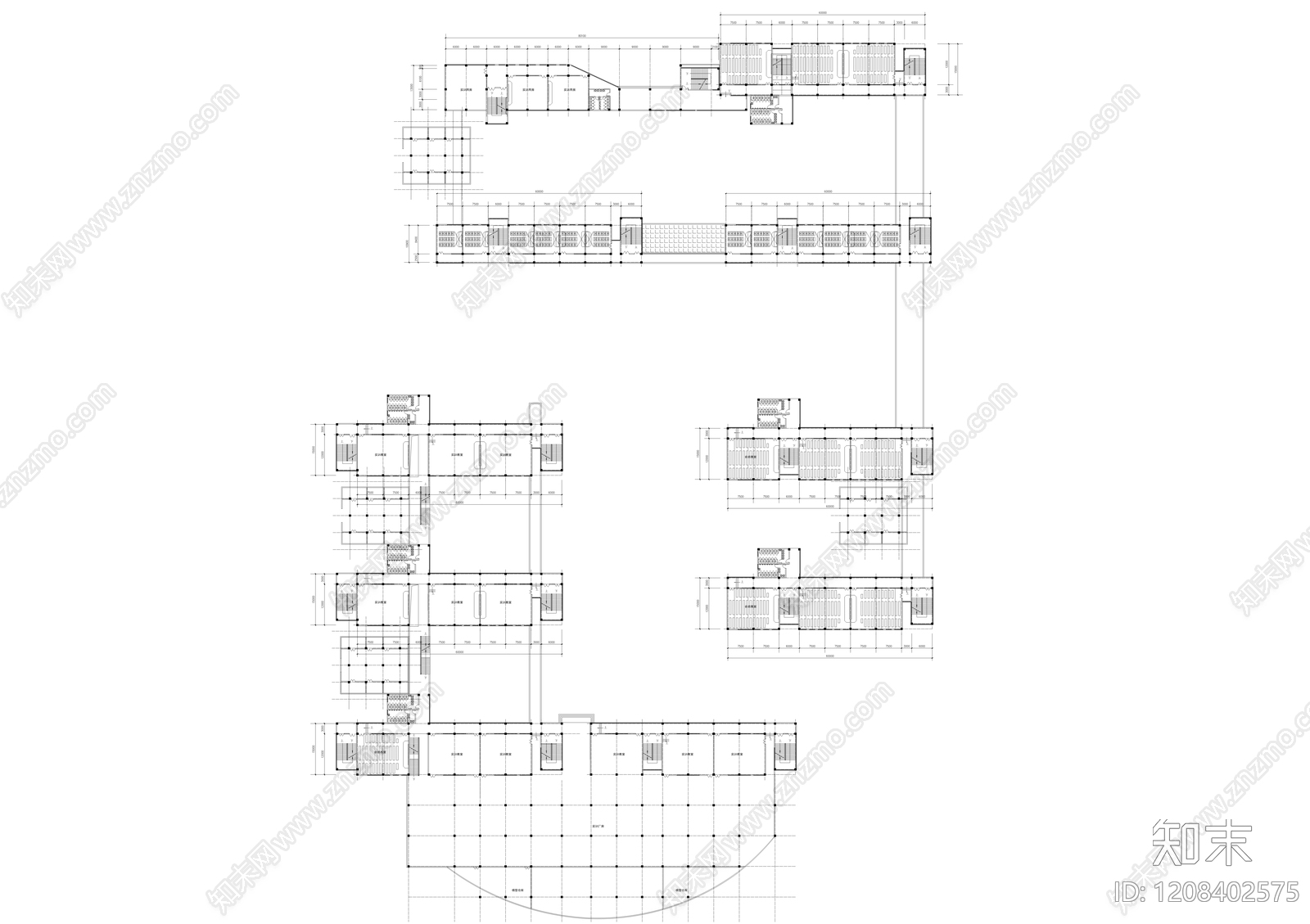 现代简约学校建筑施工图下载【ID:1208402575】