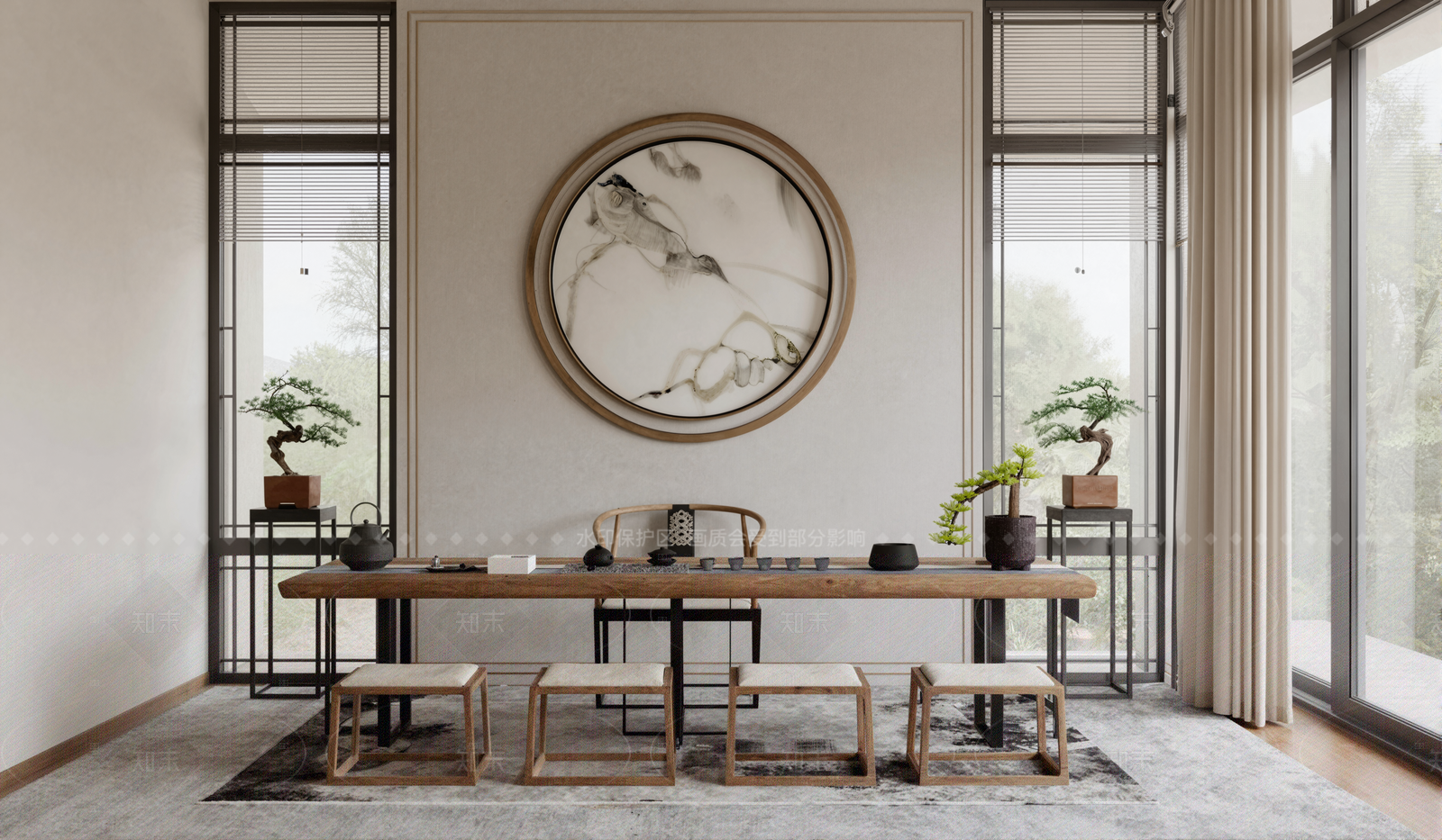 新中式中式茶室SU模型下载【ID:1208405777】