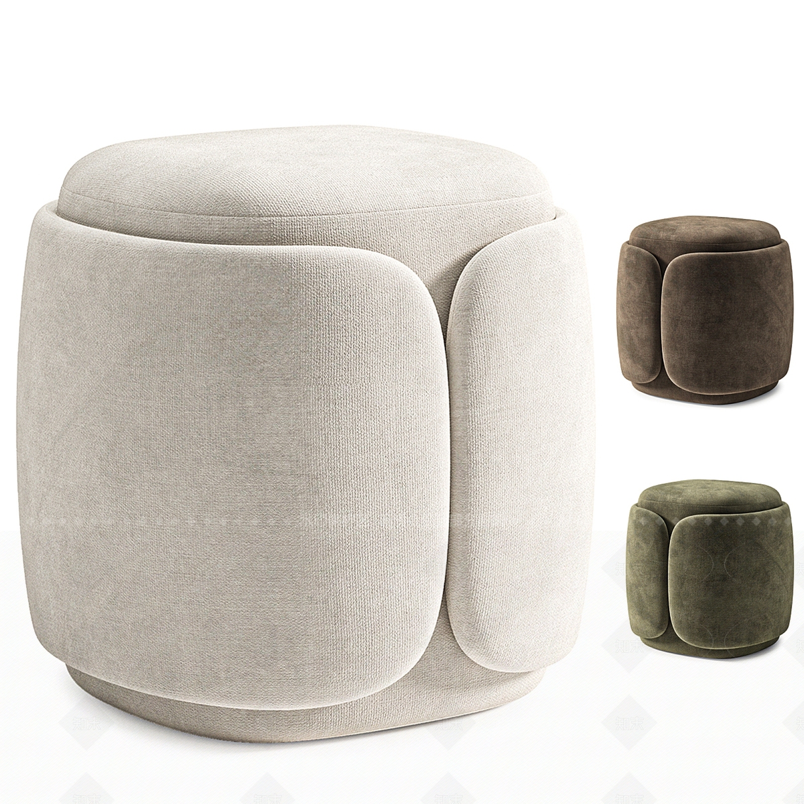 现代简约沙发凳3D模型下载【ID:1208406740】