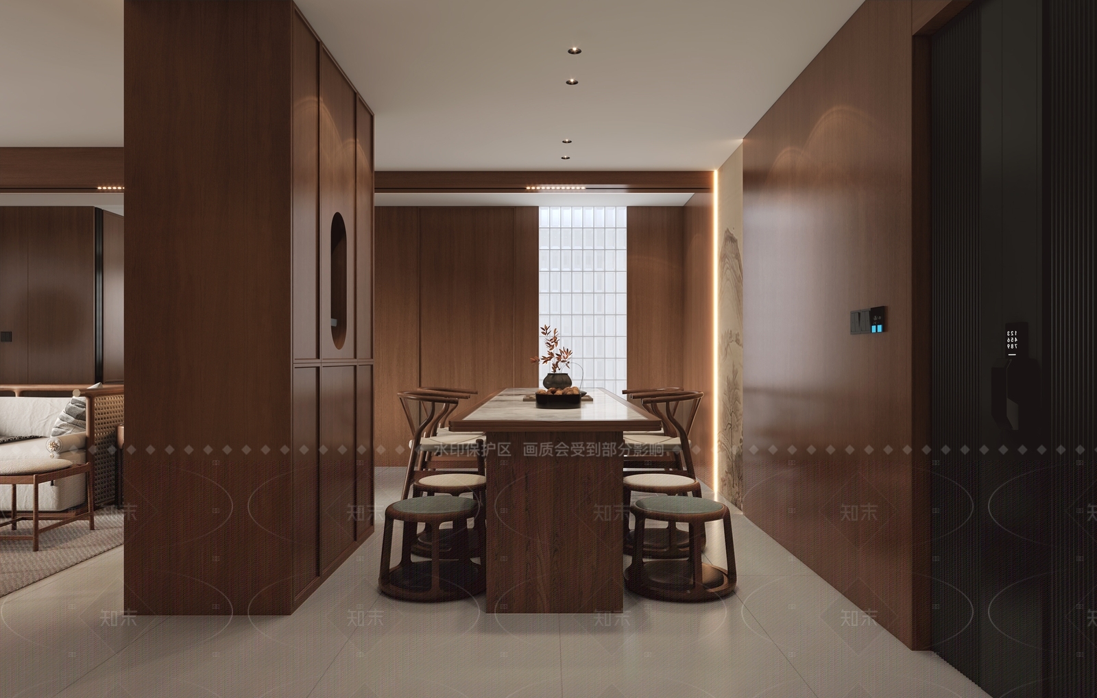新中式客餐厅3D模型下载【ID:1208417021】