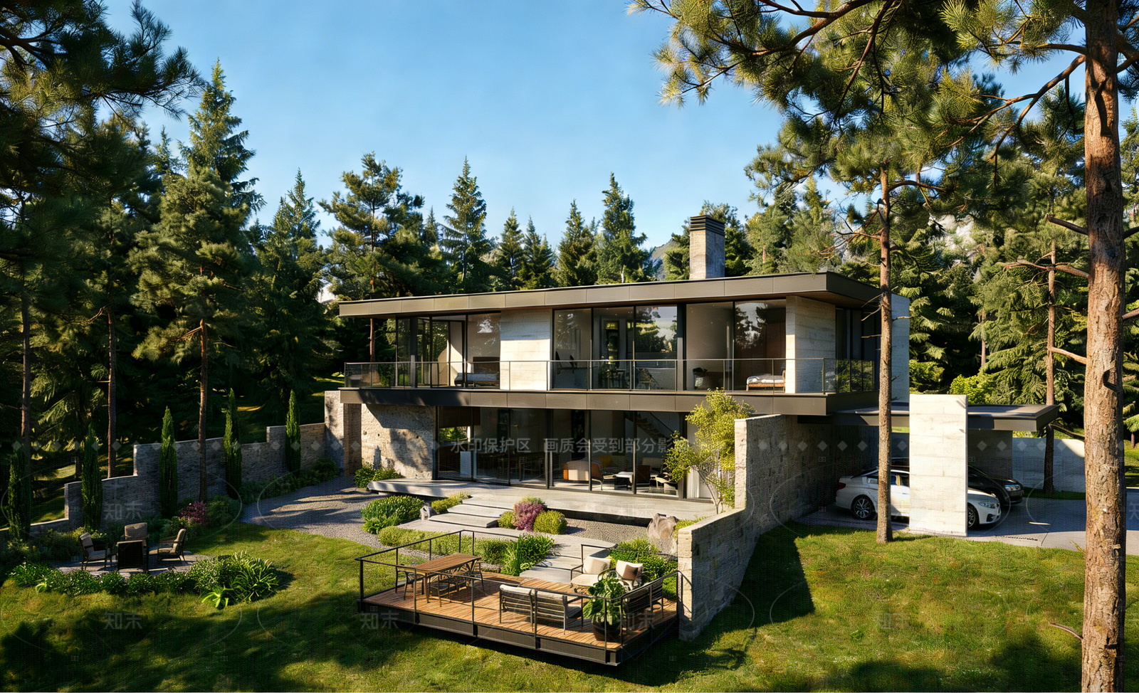 现代简约别墅SU模型下载【ID:1208418947】