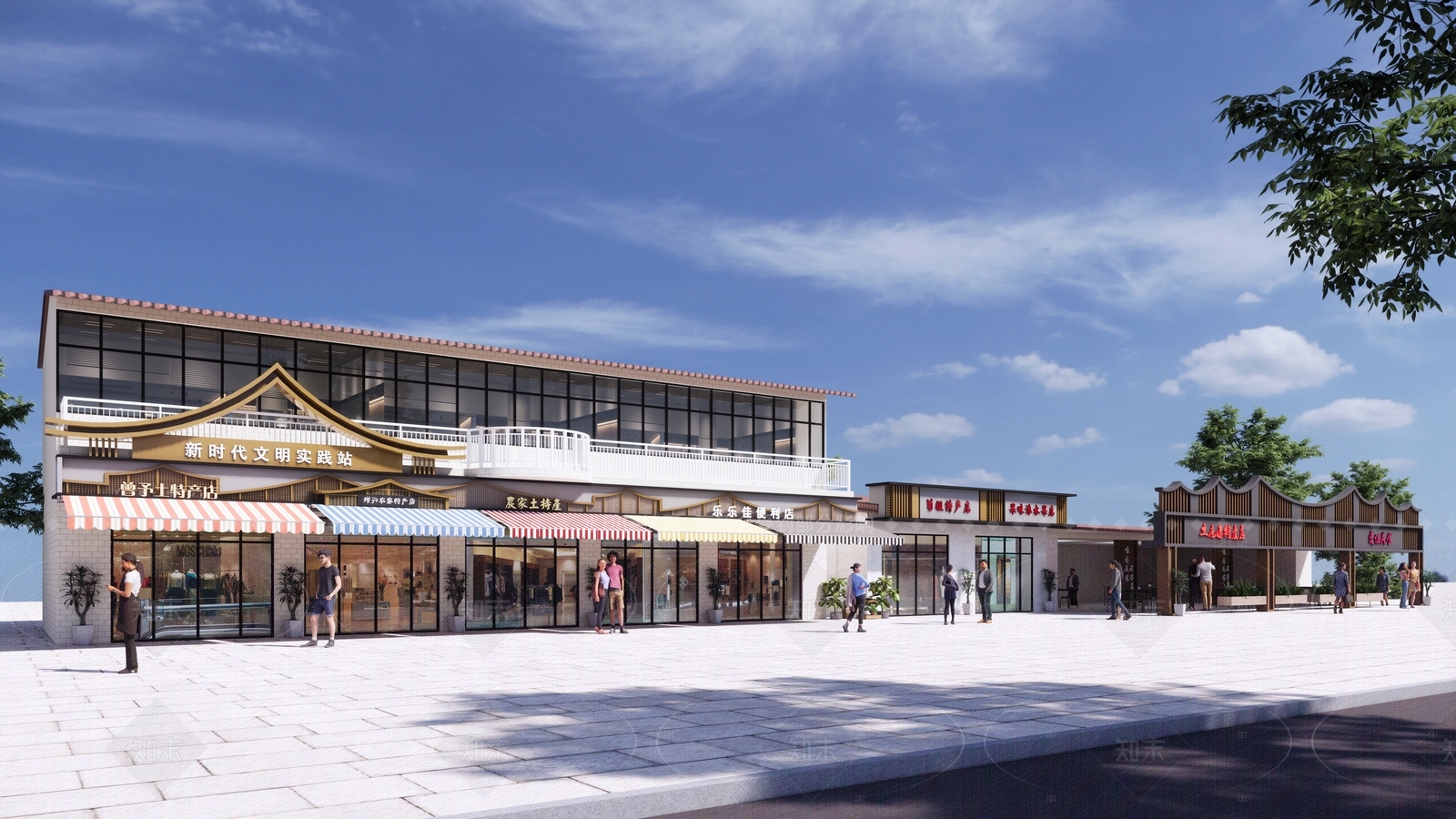 新中式乡村民房SU模型下载【ID:1208419733】