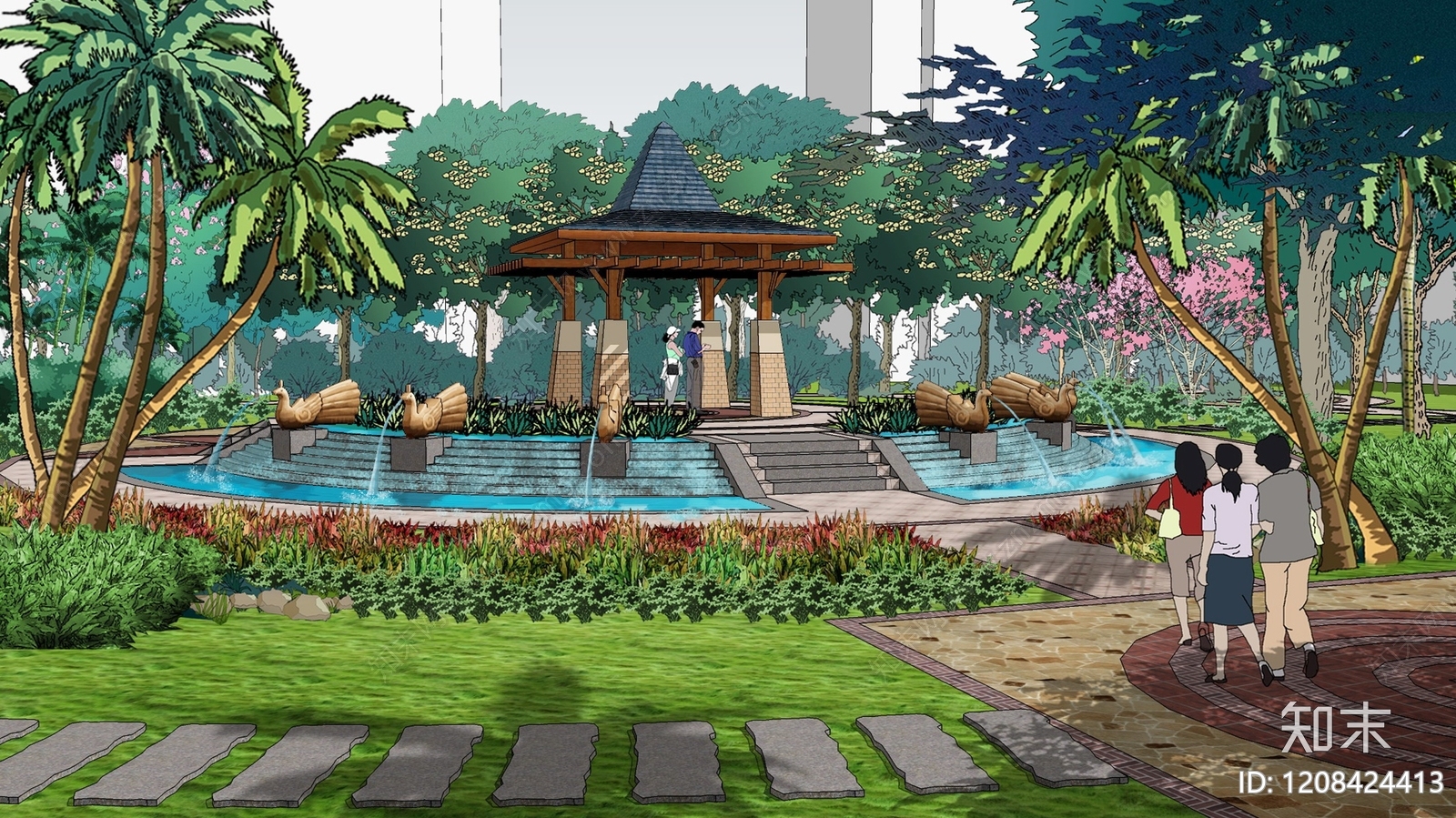 美式欧式亭子cad施工图下载【ID:1208424413】