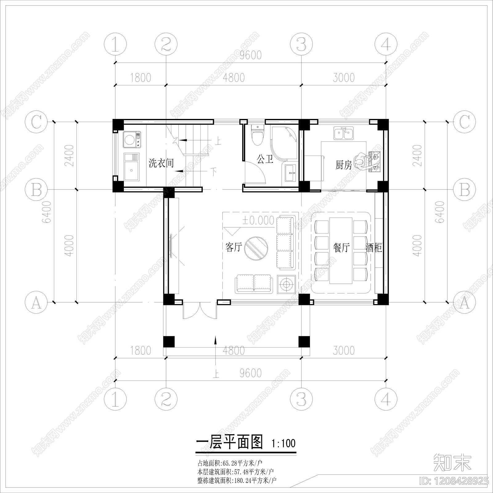 现代别墅建筑施工图下载【ID:1208428925】
