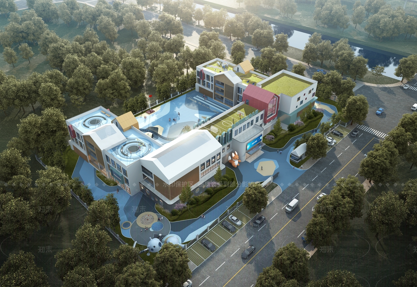 现代主义幼儿园3D模型下载【ID:1208429853】