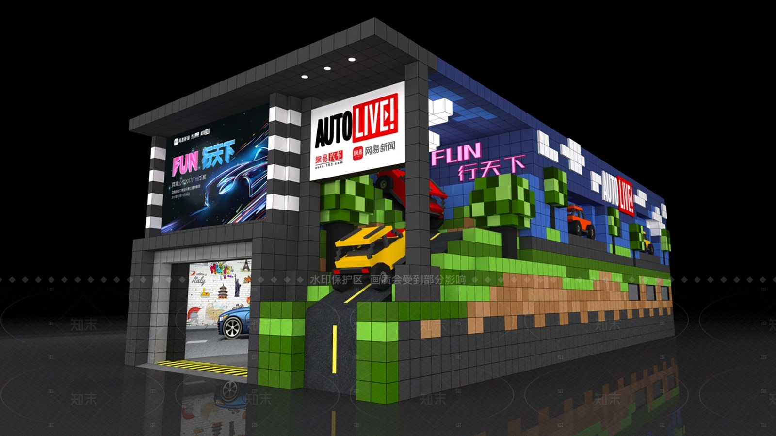 现代汽车展台SU模型下载【ID:1208430711】