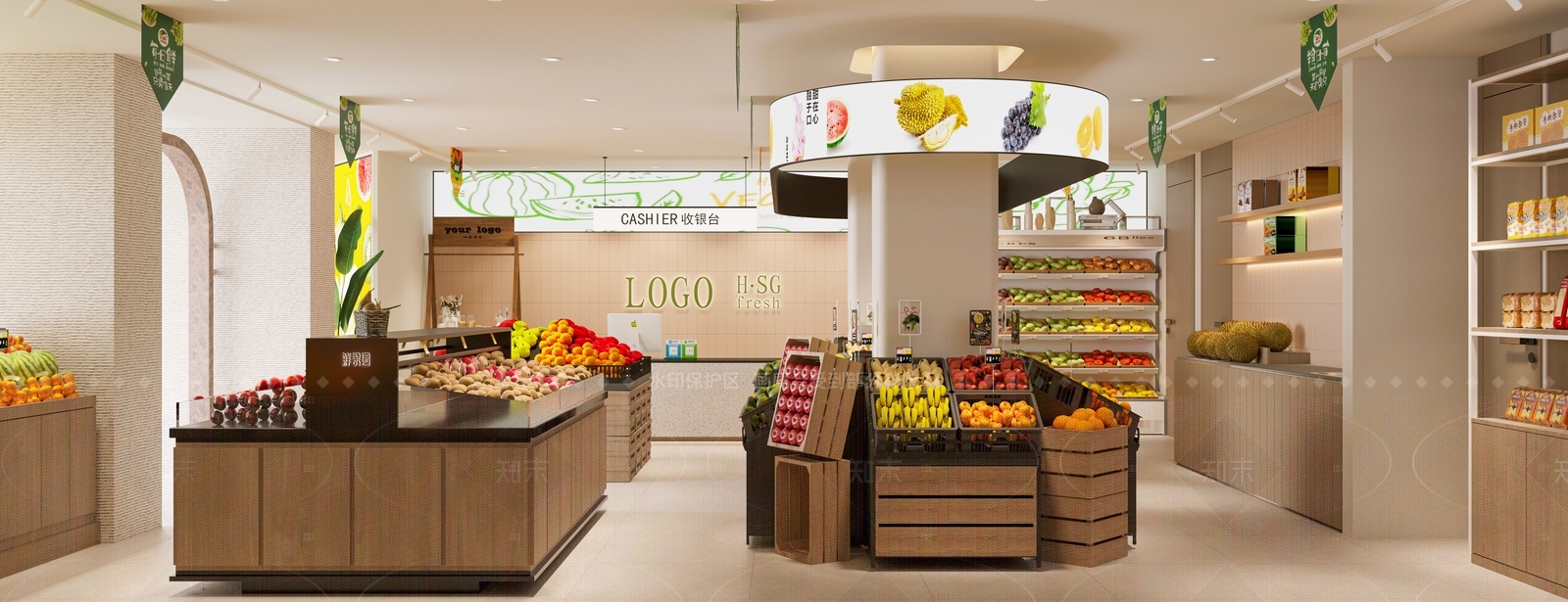 现代简约水果店3D模型下载【ID:1208430792】