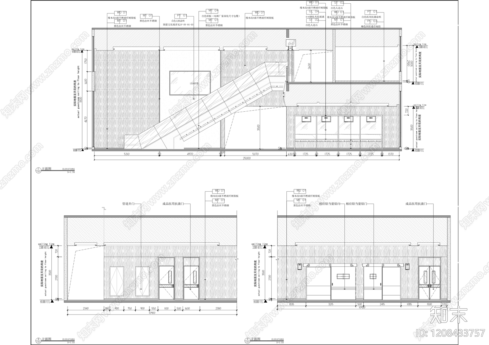 现代养老院cad施工图下载【ID:1208433757】