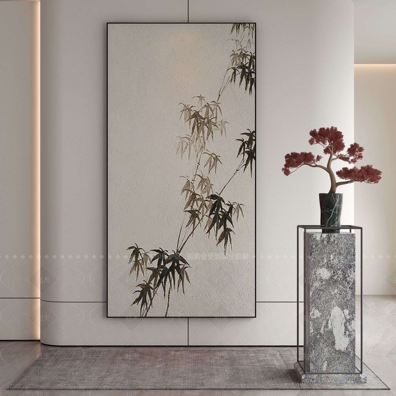 新中式玄关3D模型下载【ID:1208438485】
