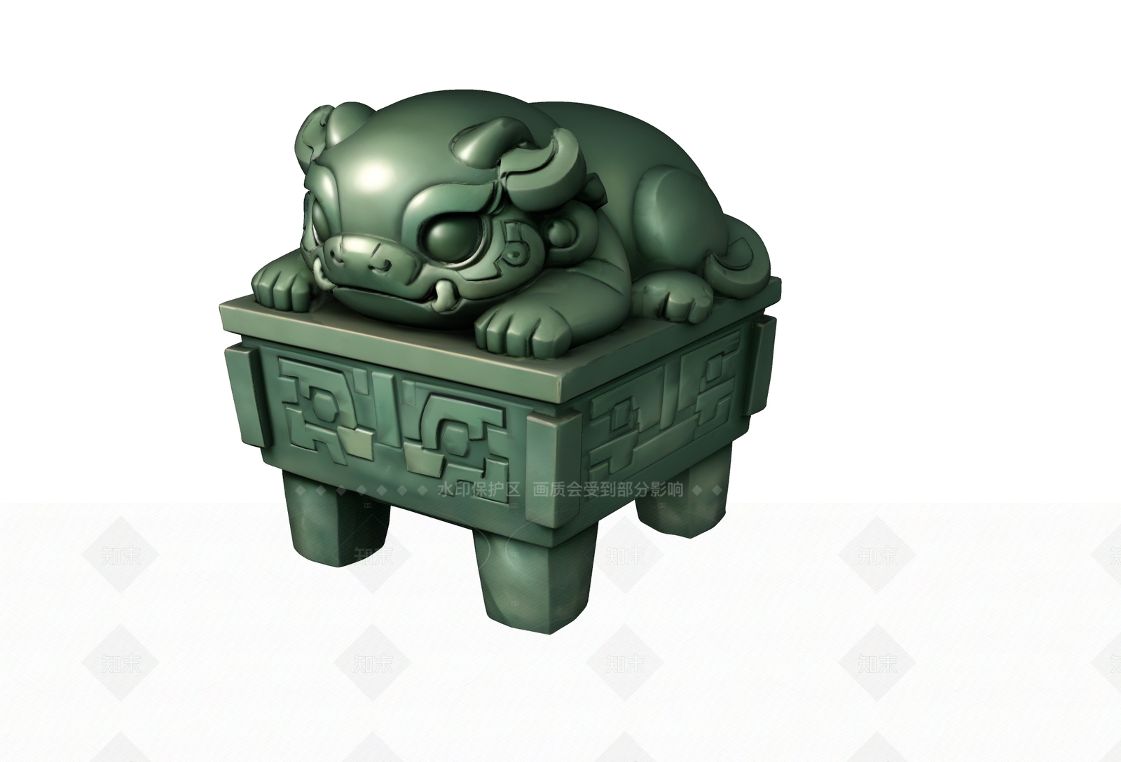 现代新中式雕塑SU模型下载【ID:1208440488】